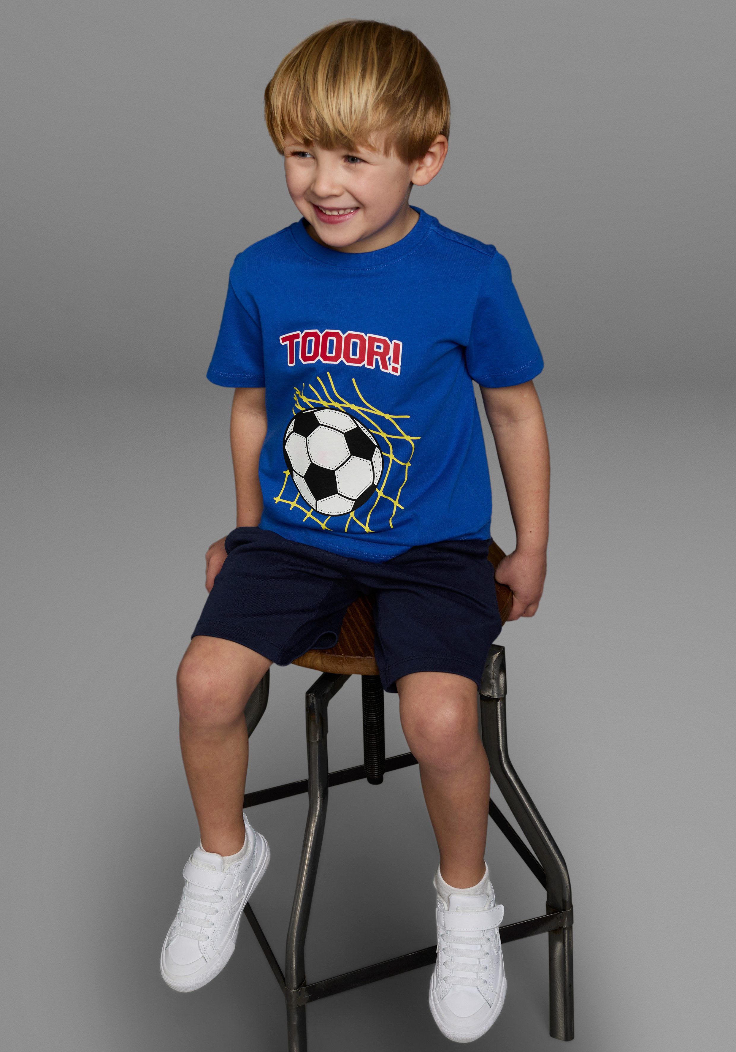 KIDSWORLD T-shirt Voetbal-print: TOOOR Korte mouwen, basic pasvorm, met statements/slogans
