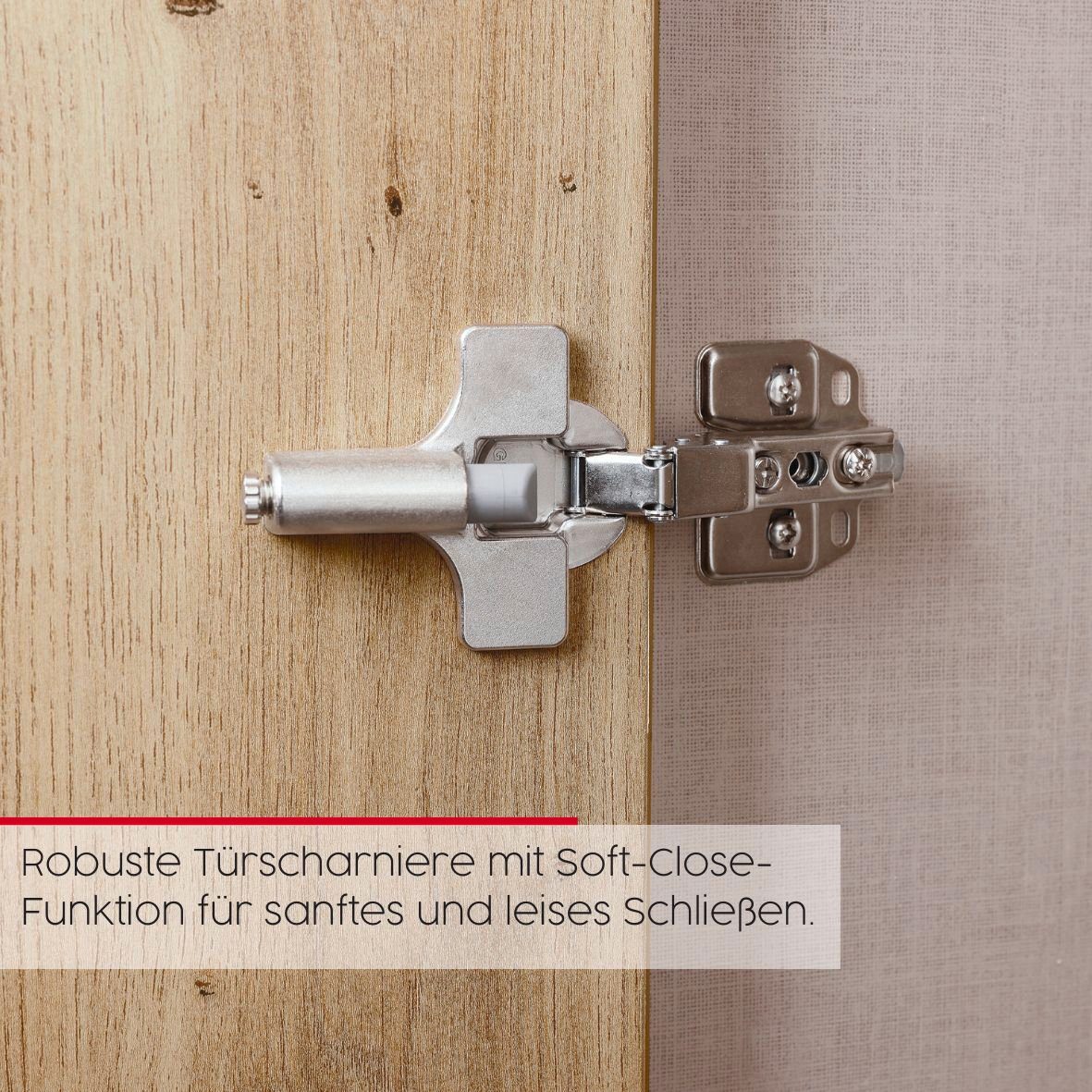 rauch Schuifdeurkast Kledingkast Kast Garderobe Slaapkamerkast EVELYN in elegante stijl, in 5 breedtes, handgrepen in corpuskleur made in germany