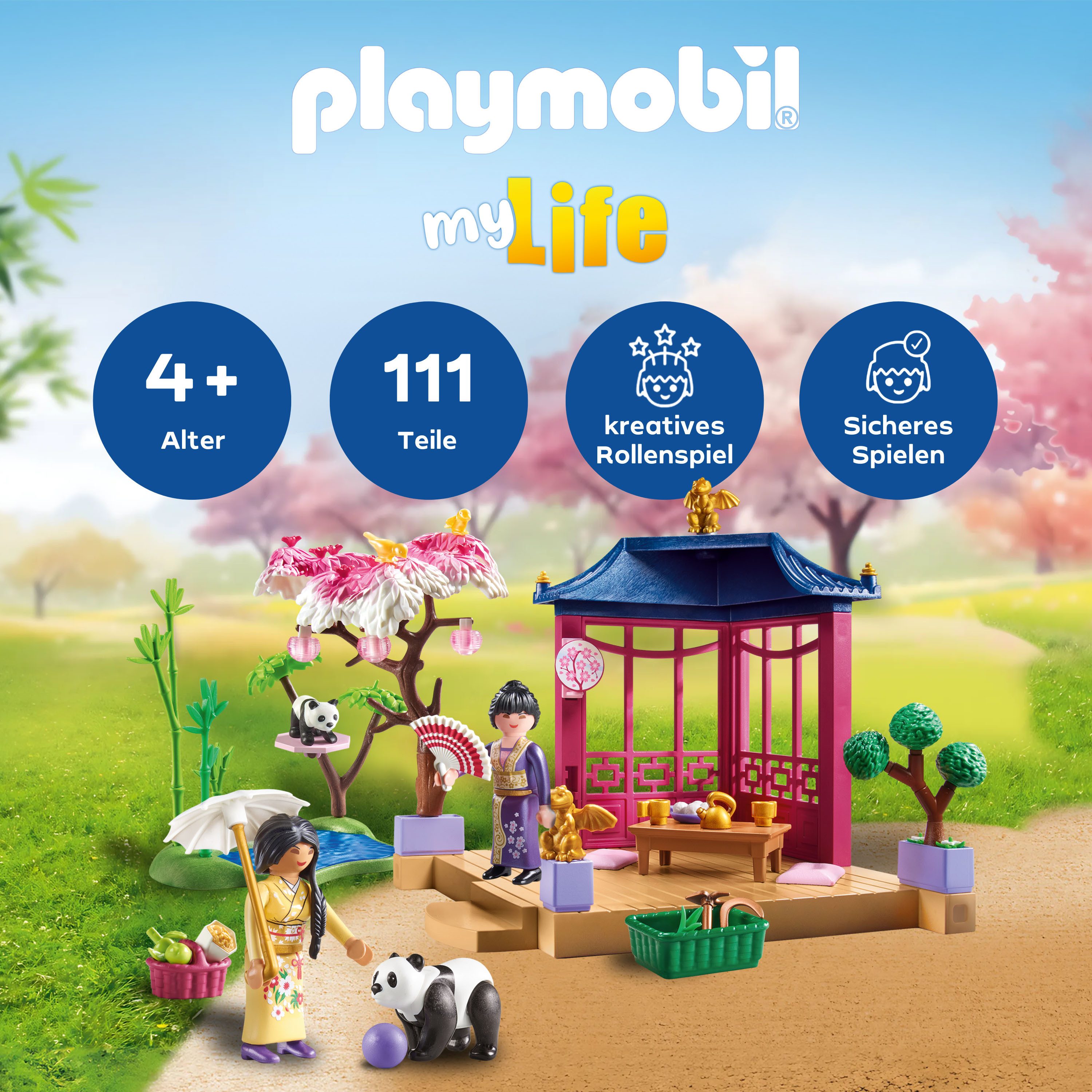 Playmobil® Constructie-speelset Asiatischer Garten mit Pandafütterung (71762), Playmobil My Life (111-delig)