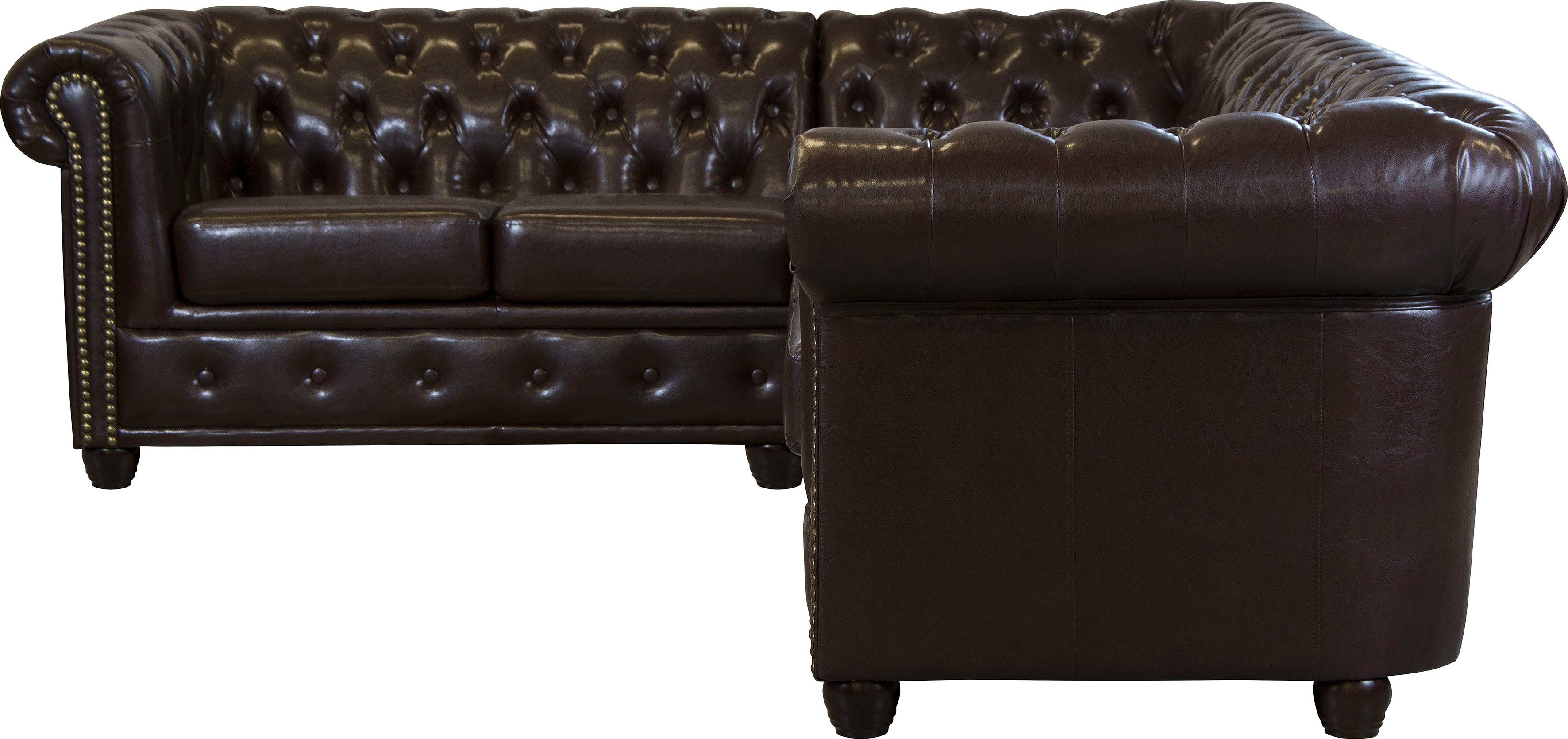 Home affaire Chesterfield-bank Rysum L-vorm Chesterfield-look, lange zijde links of rechts
