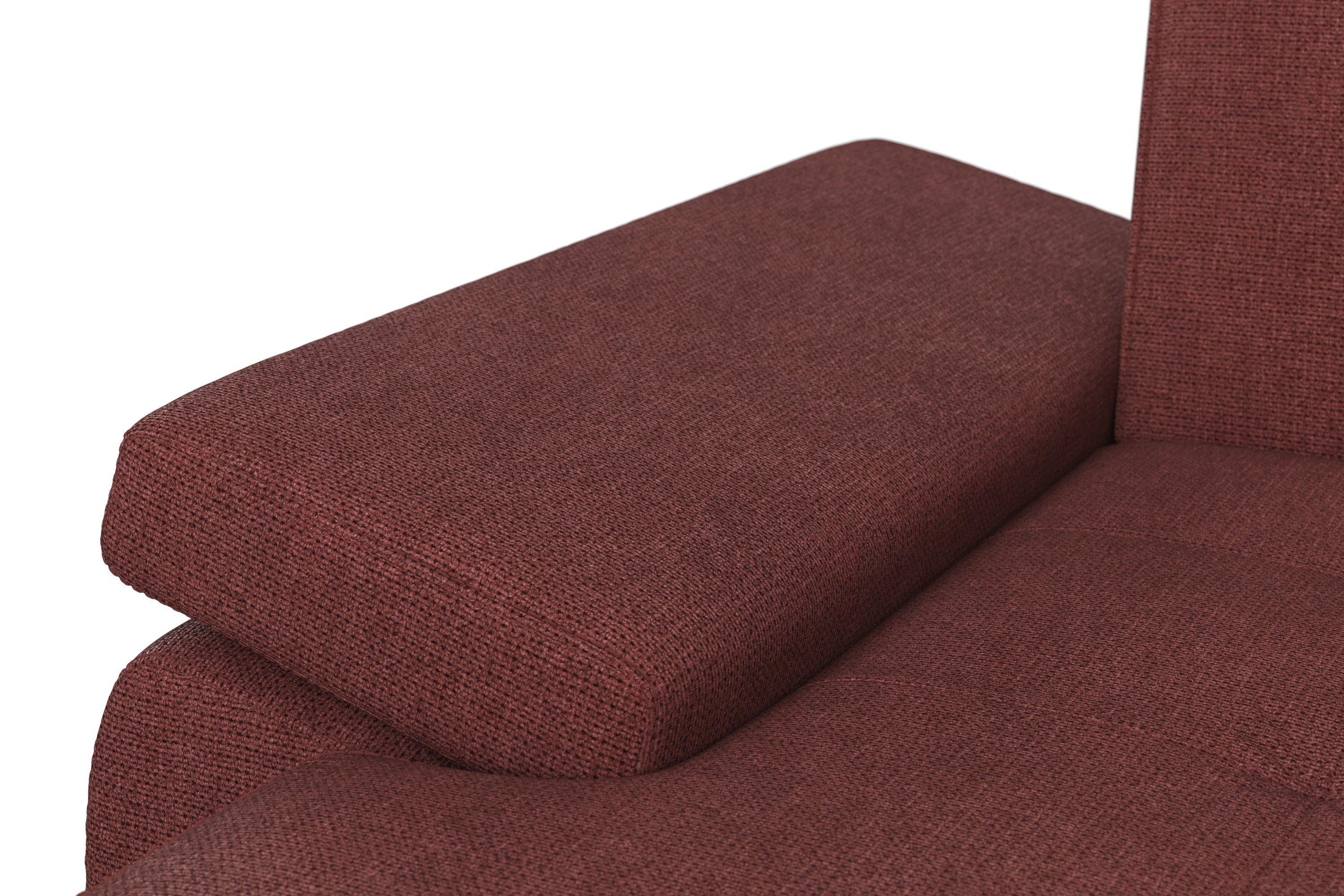 DOMO collection Zithoek Capelo, comfortabel, duidelijke lijnen kenmerken dit ontwerp, U-Vorm met verstelbare armleuningen, naar keuze met slaapfunctie, binnenvering