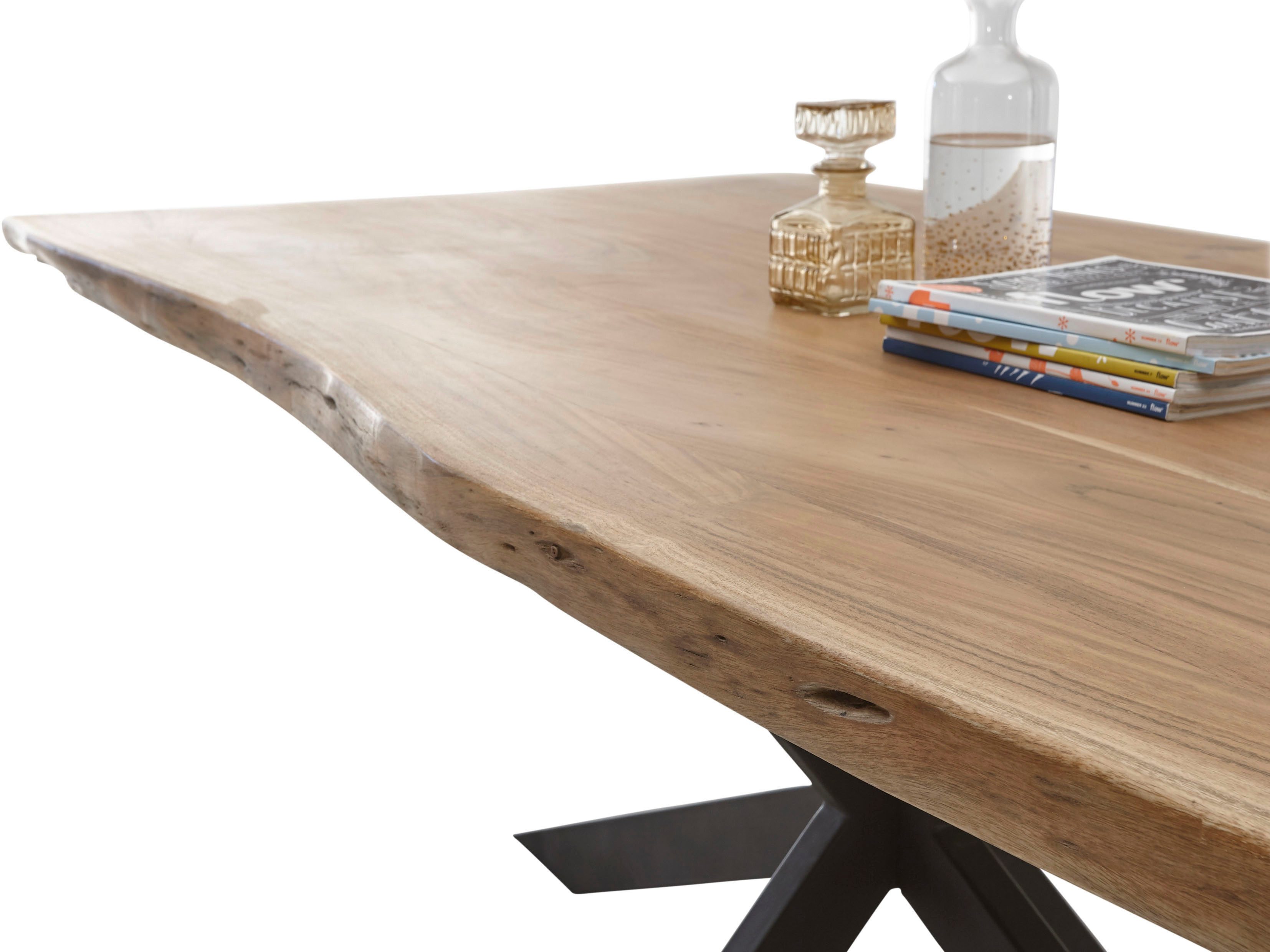 Stolkom Eettafel Jaro 200 cm breed met massief hout met boomrand
