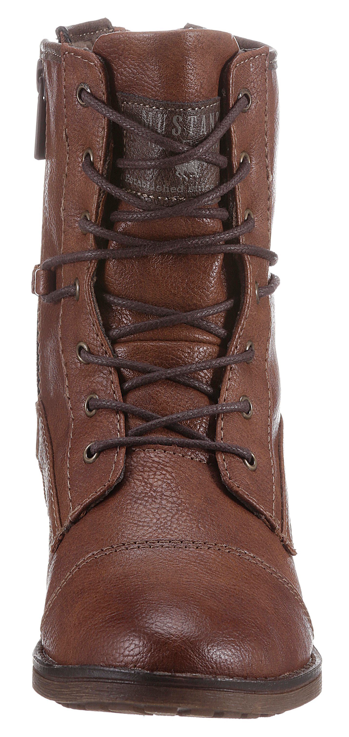 Mustang Shoes Veterlaarsjes met vetersluiting om de schacht