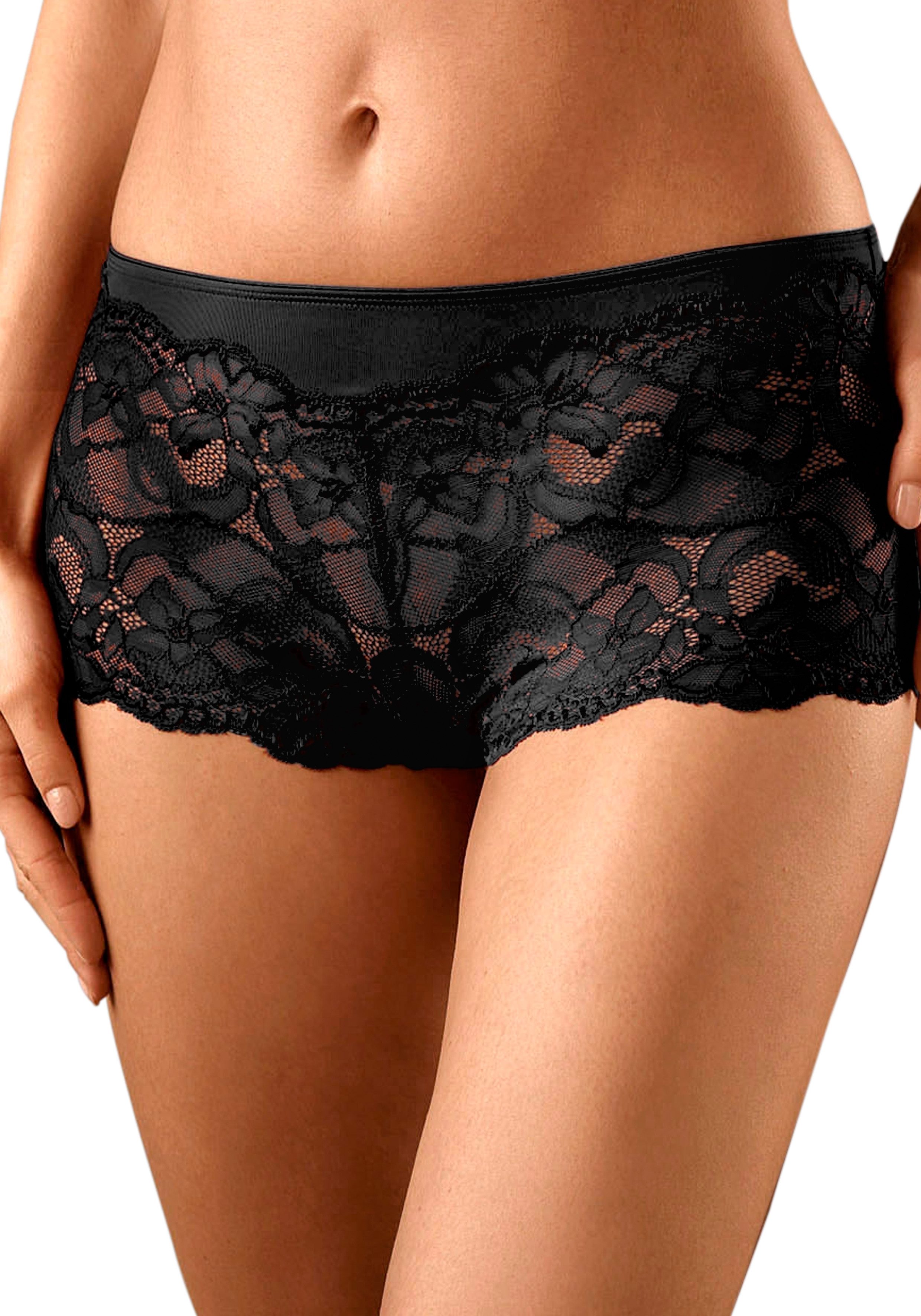 Vivance Hipster zachte microvezel manchetten en delicate kant (2 stuks, Set van 2)