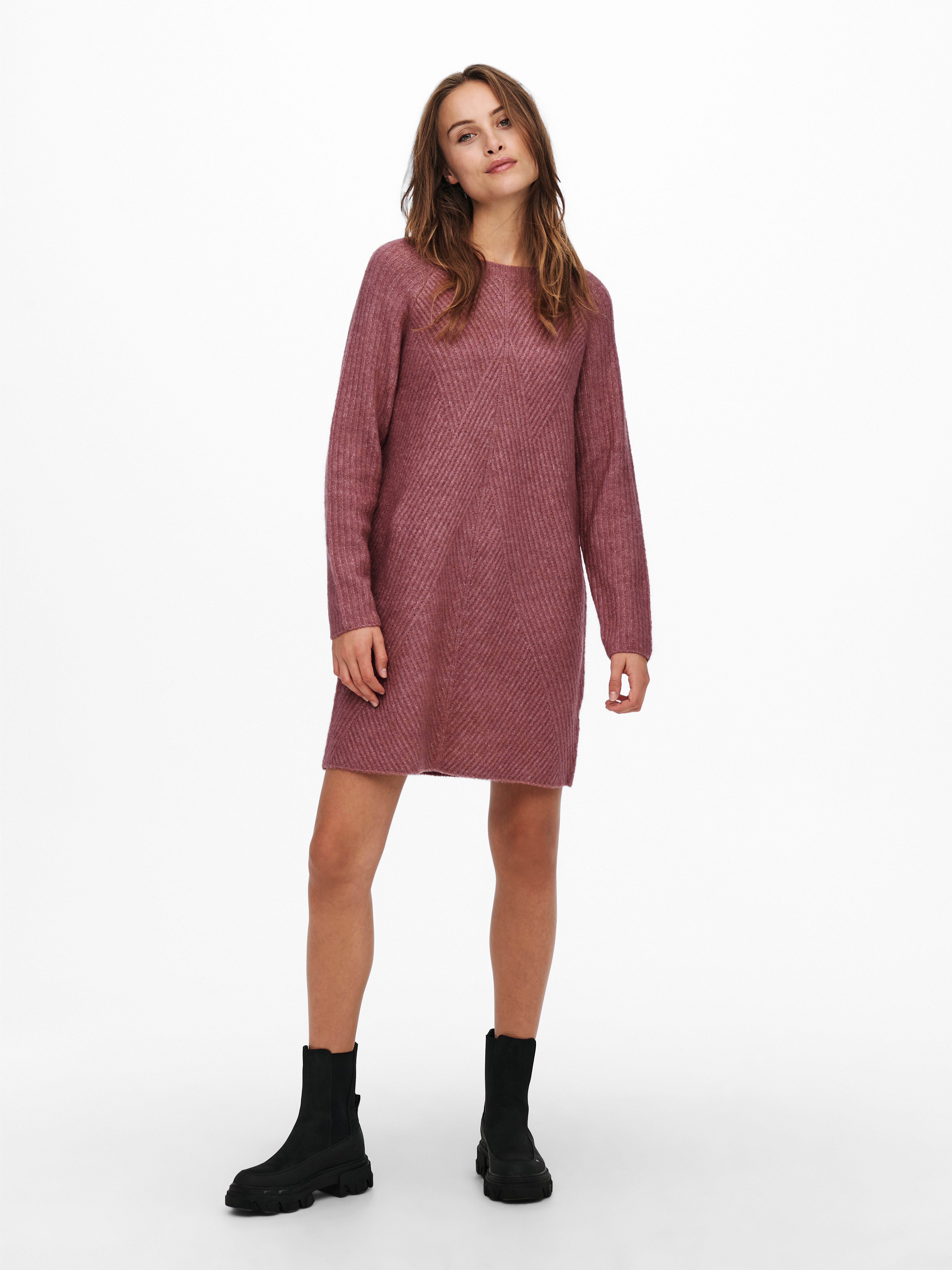 Only Gebreide jurk ONLCAROL L/S DRESS KNT NOOS