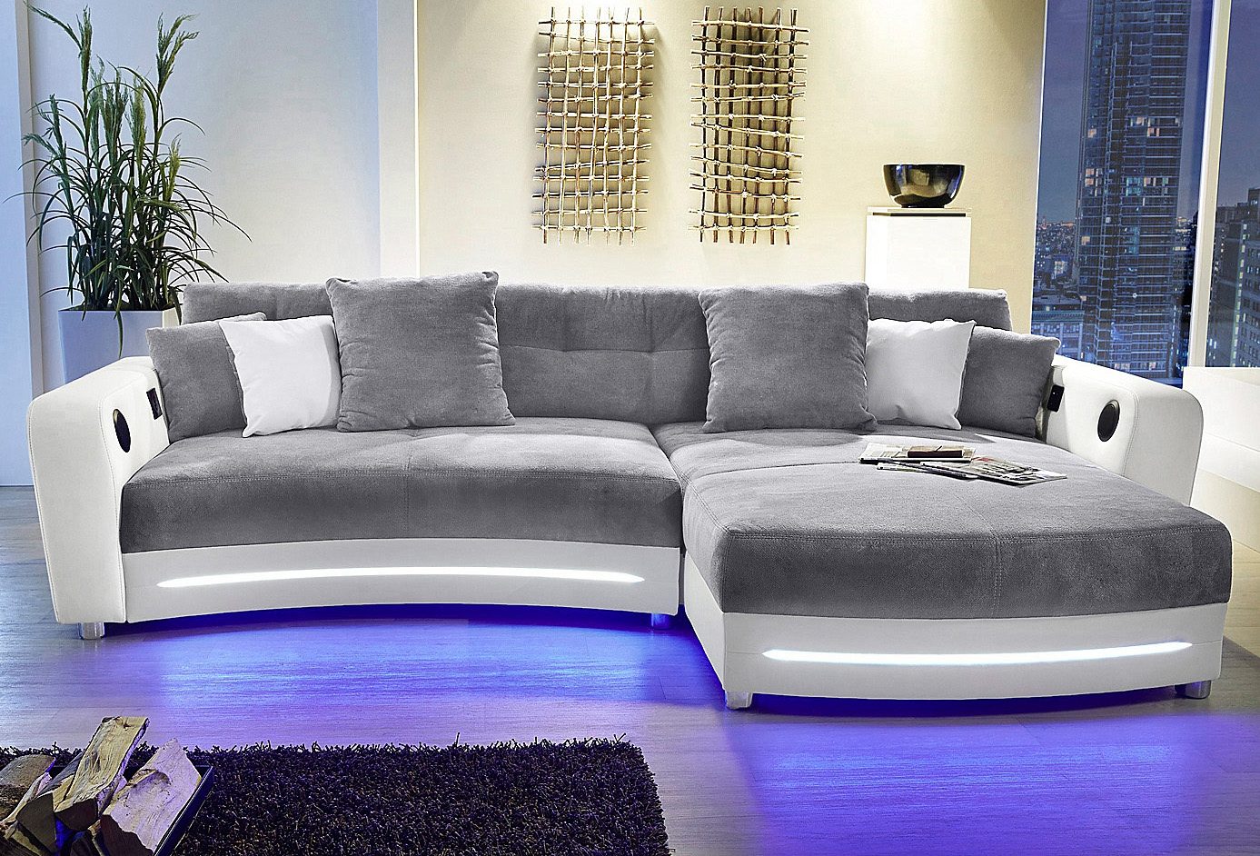 Jockenhöfer Gruppe Hoekbank Laredo L-vorm inclusief rgb-ledverlichting en bluetooth-geluidssysteem