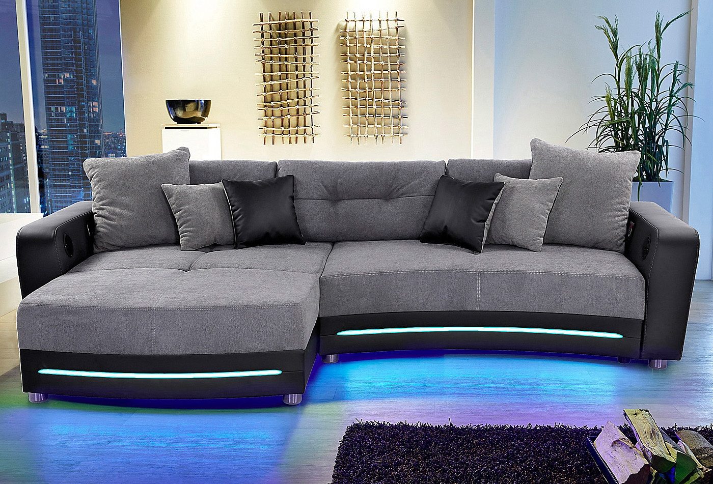 Jockenhöfer Gruppe Hoekbank Laredo L-vorm inclusief rgb-ledverlichting en bluetooth-geluidssysteem