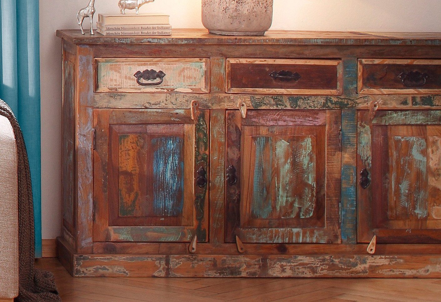 SIT Dressoir Riverboat van gerecycled gebruikt hout, breedte 40 cm, shabby chic, vintage