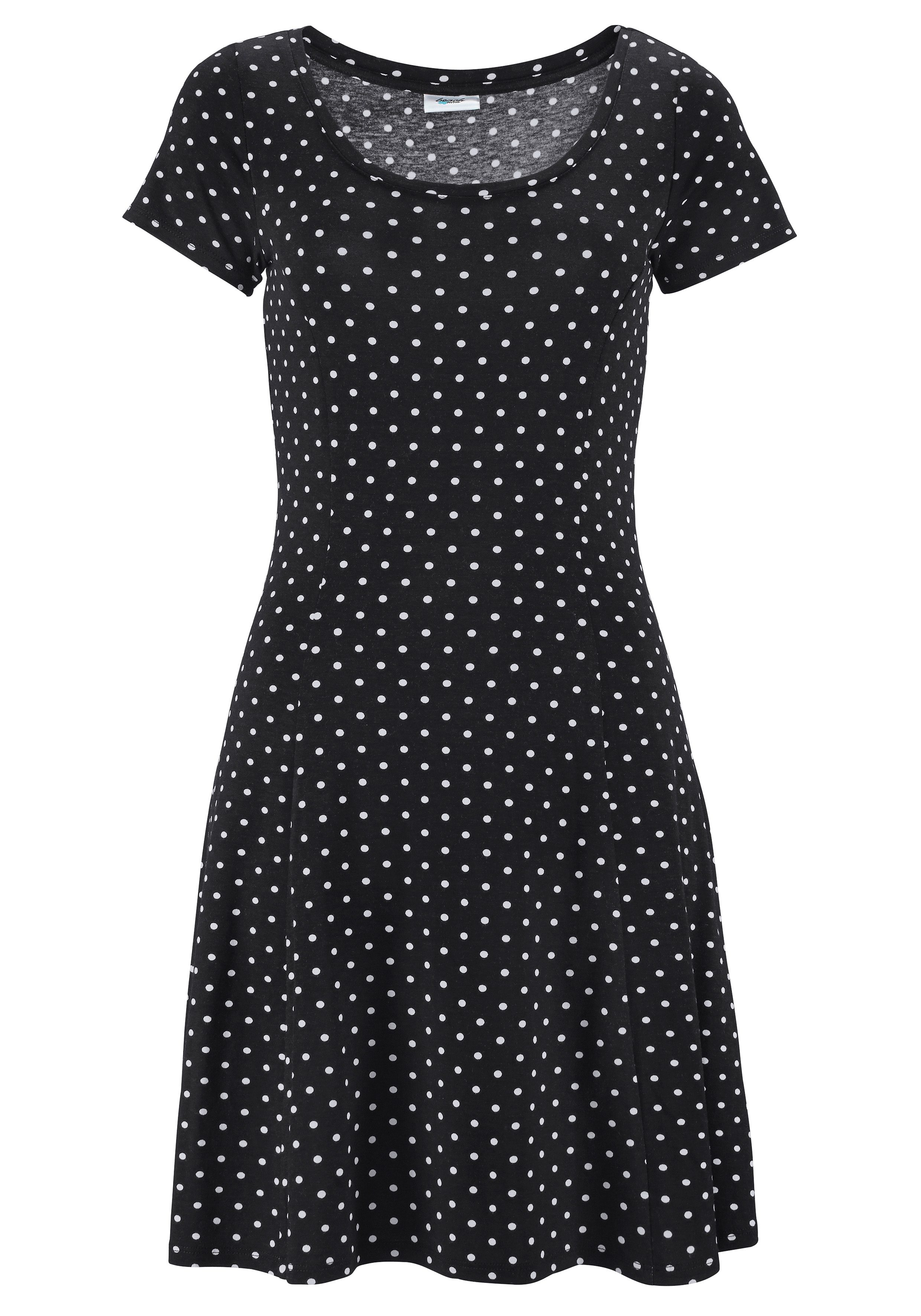 Beachtime Zomerjurk met stippenprint van jersey, t-shirtjurk, strandjurk