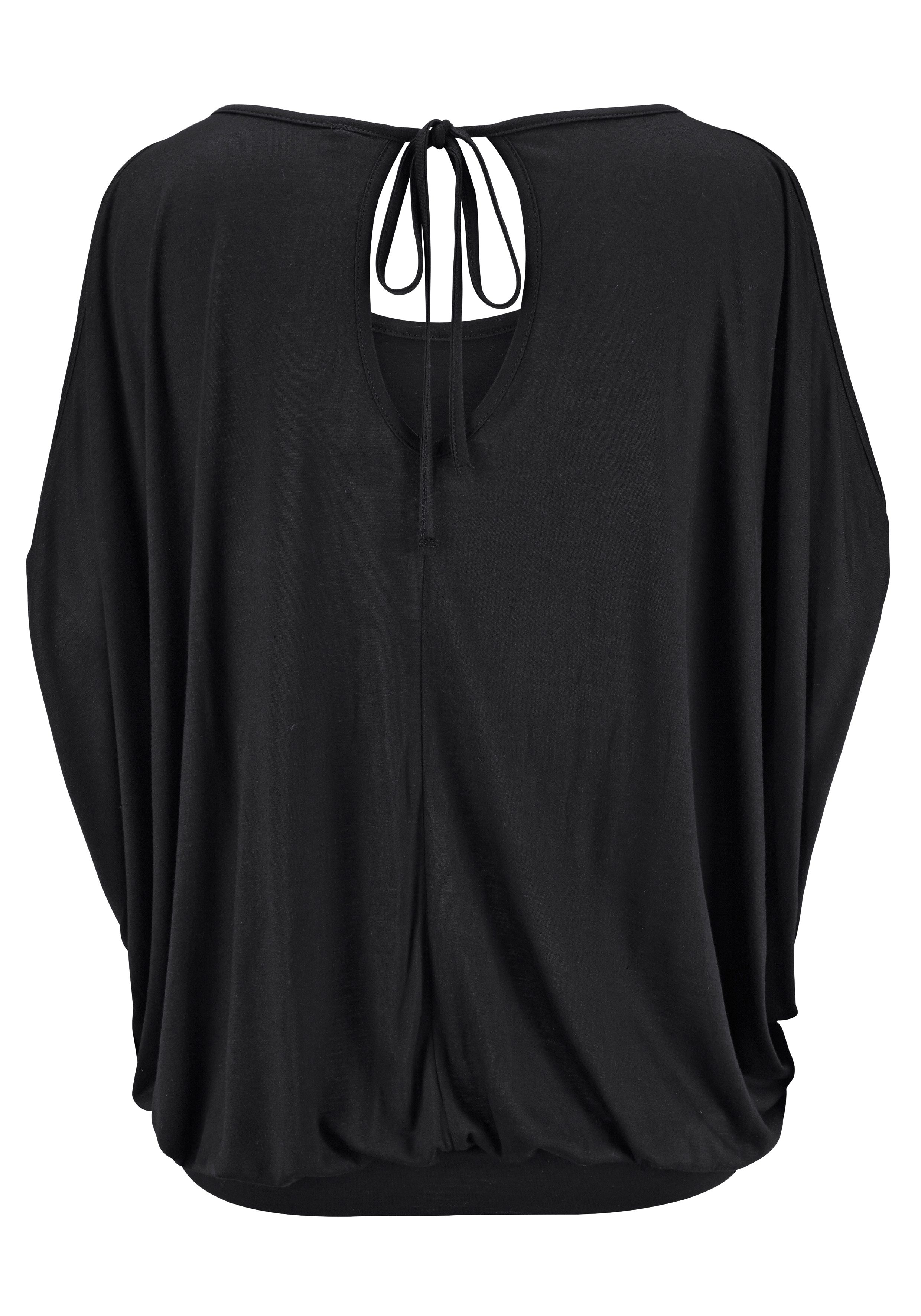 Lascana Strandshirt met schoudersplitten, shirt met korte mouwen, longshirt, off-the-shoulder
