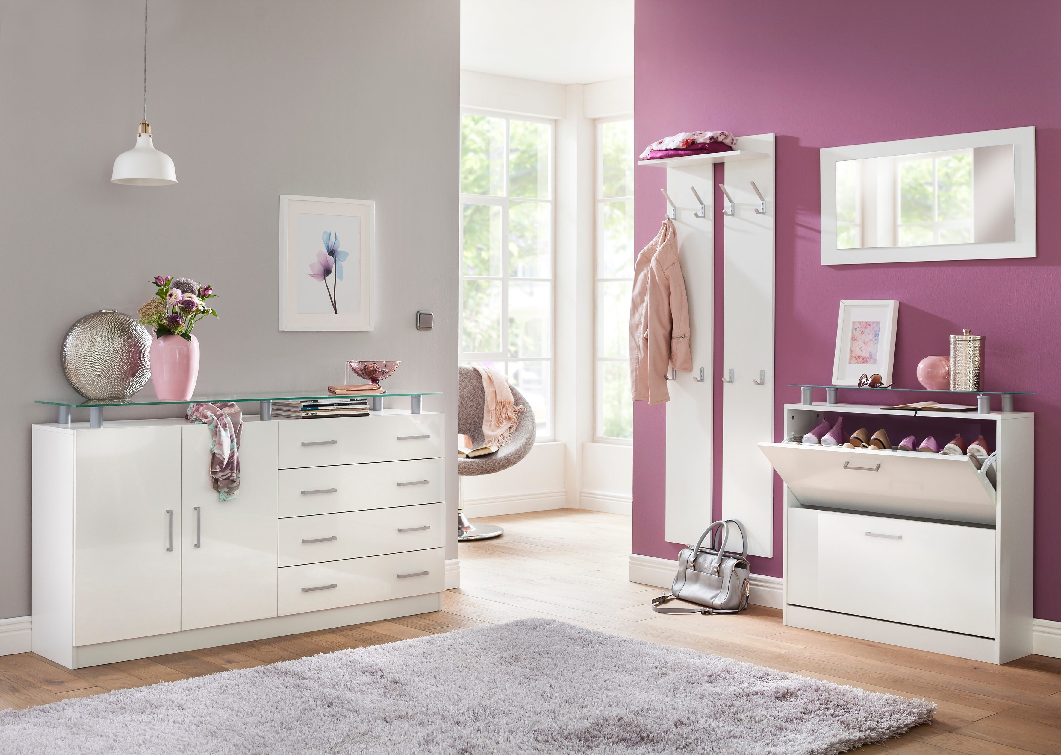 borchardt Möbel Schoenenkast Finn Breedte 89 cm, met glasplaat