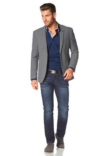 BRUNO BANANI Jersey-colbert in wafel-look BRUNO BANANI Jersey-colbert in wafel-look