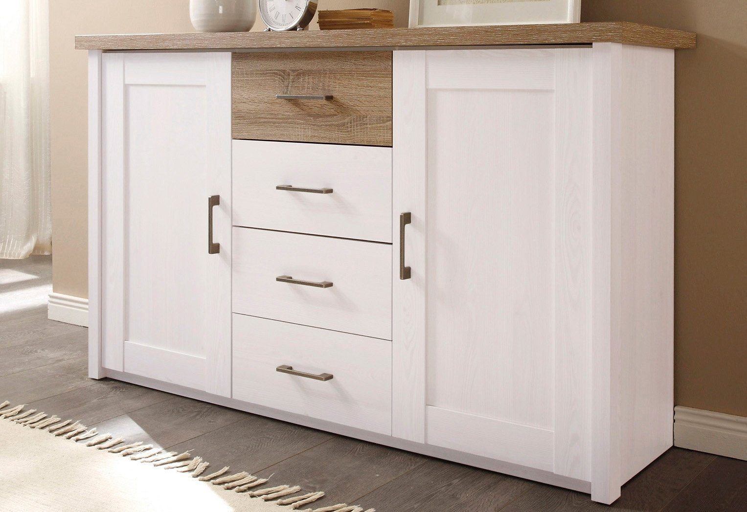Schlafkontor Kast met laden en deuren Luca commodes & ladekasten maat 150x42x90 cm bruin
