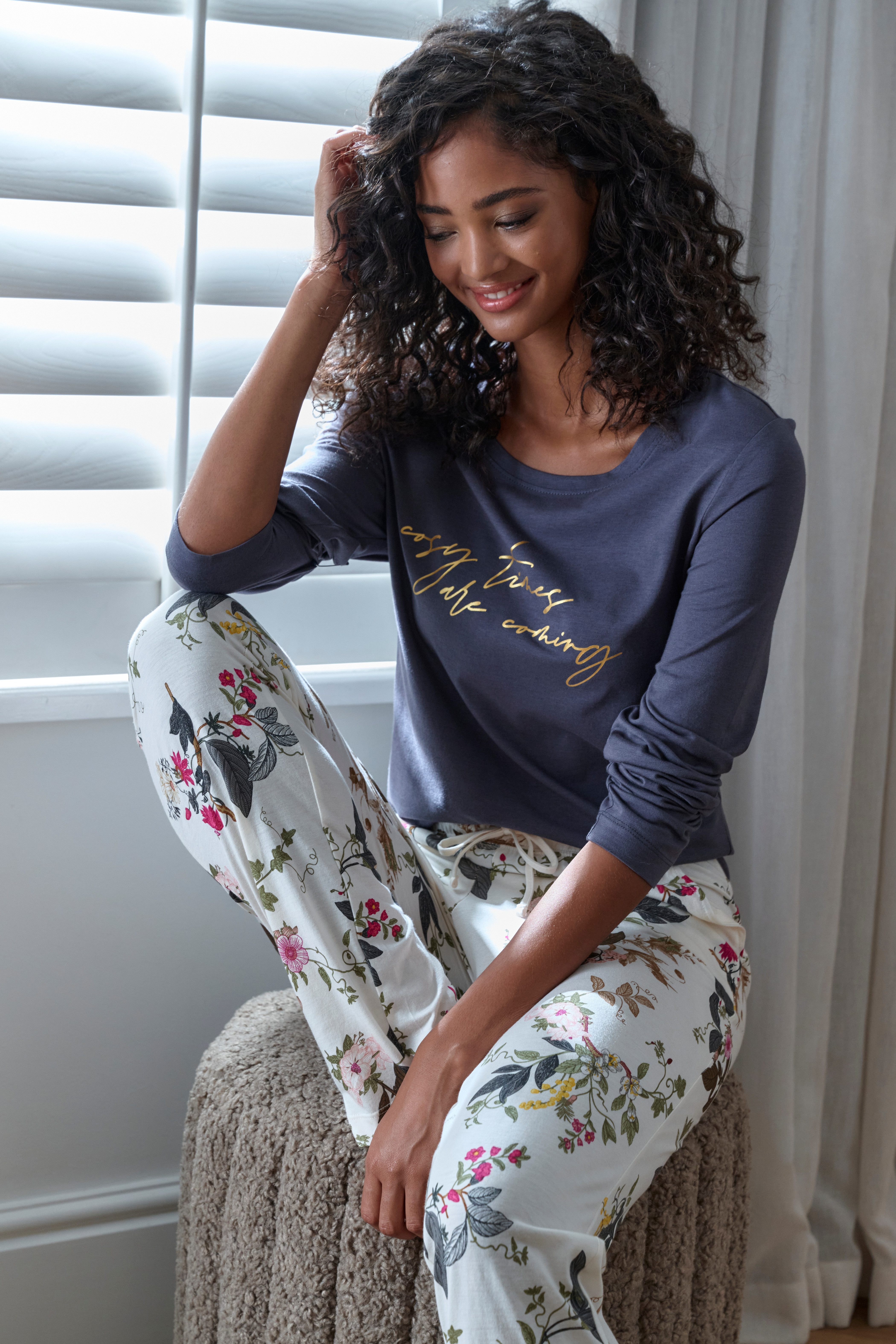 Lascana Pyjama top met folieprint
