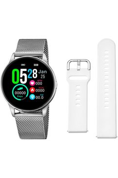 lotus smartwatch smartime, 50000-a (3-delig, met wisselband van zacht silicone en oplaadkabel) zilver