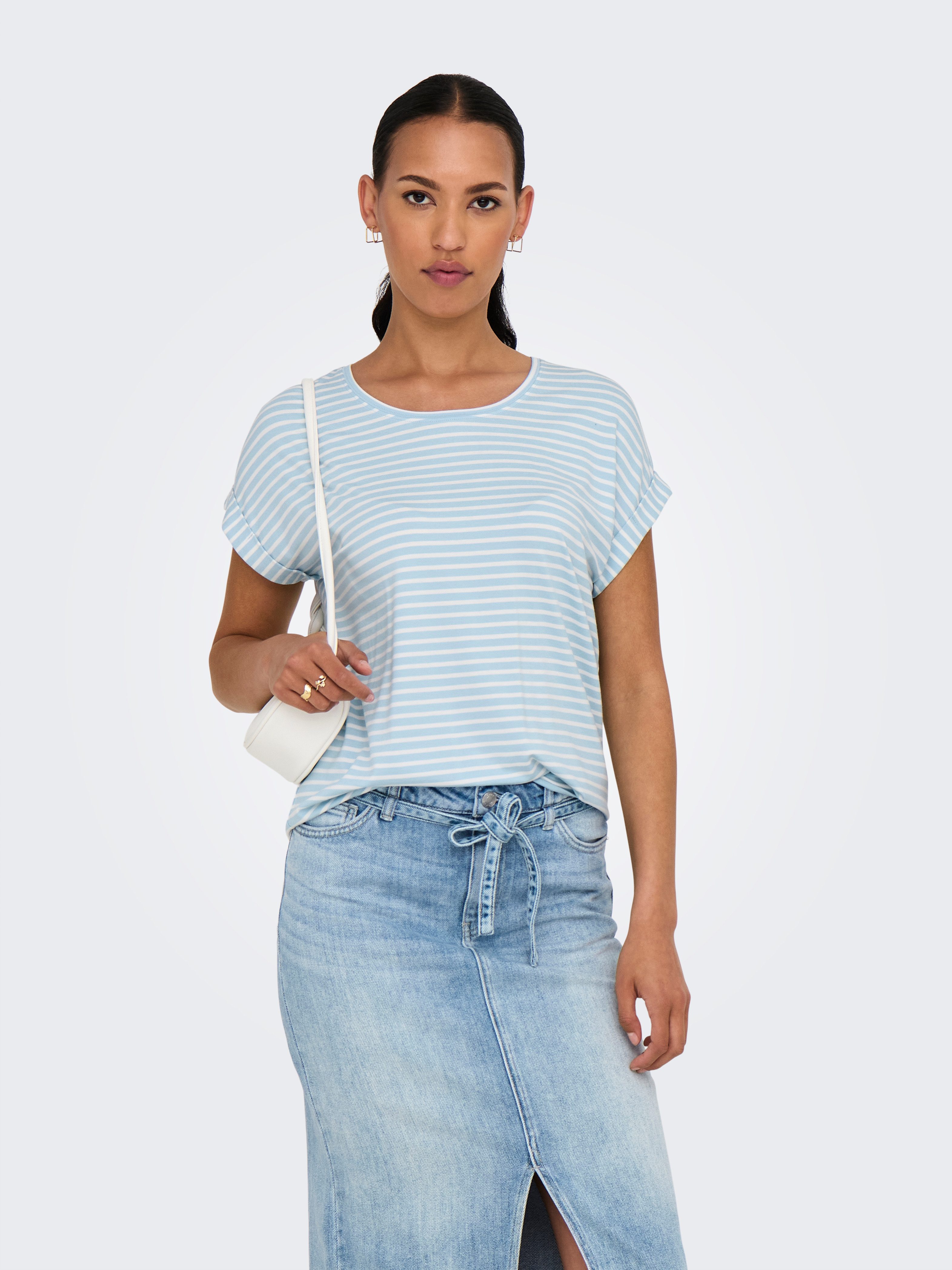 Only T-shirt ONLMOSTER STRIPE S/S O-NECK TOP JRS NOOS