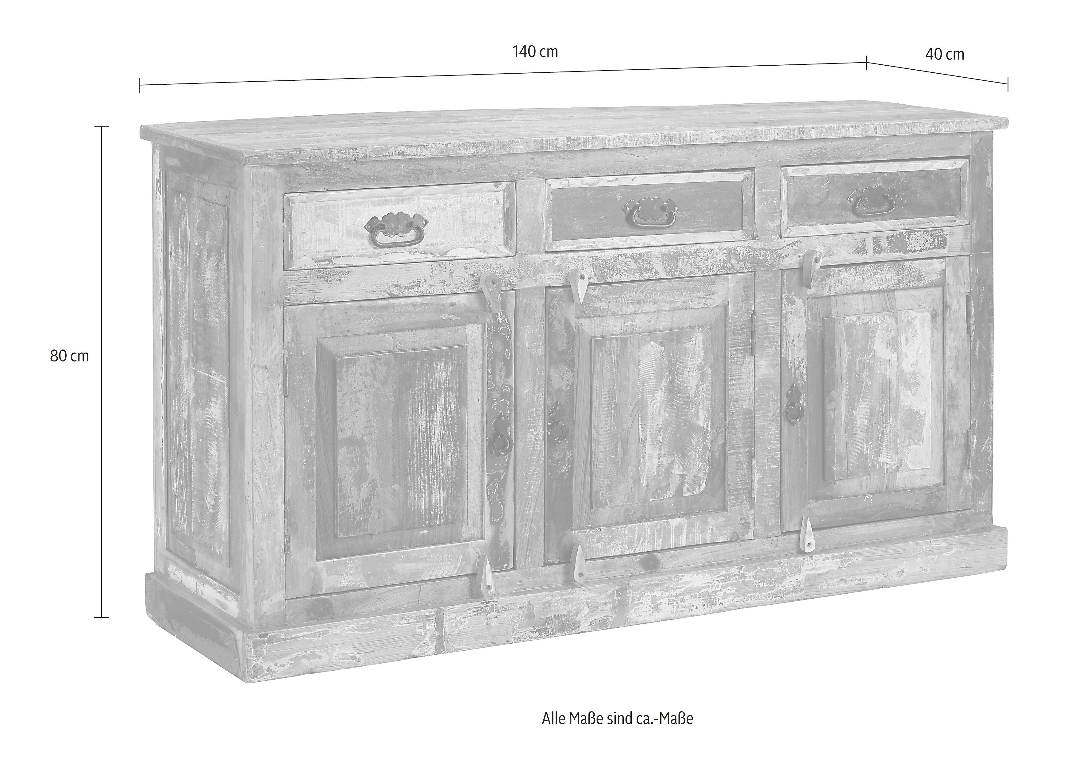 SIT Dressoir Riverboat van gerecycled gebruikt hout, breedte 40 cm, shabby chic, vintage