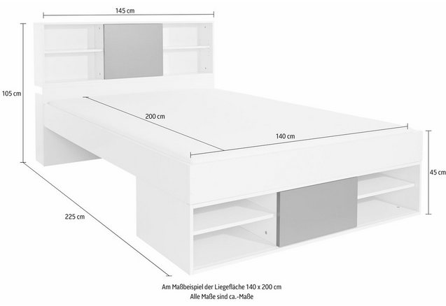 Bed met bergruimte zonder lades. Bed met bergruimte zonder lades.