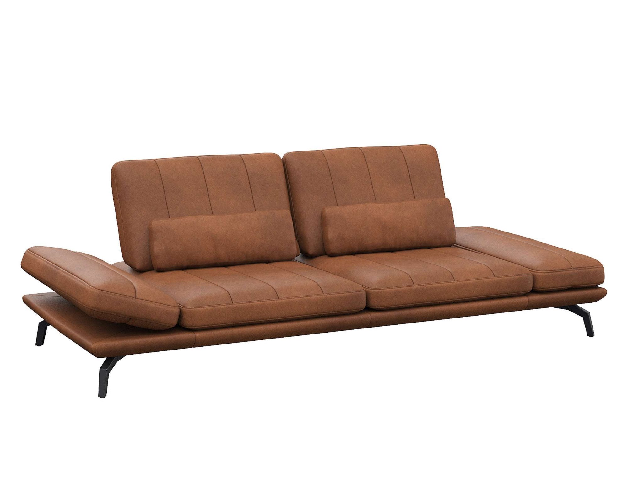 FLEXLUX 3-zitsbank Tropea multifunctionele bank, designbank, relaxfunctie, tv-bank, met armleuningverstelling en zitdiepteverstelling, breedte 252 cm