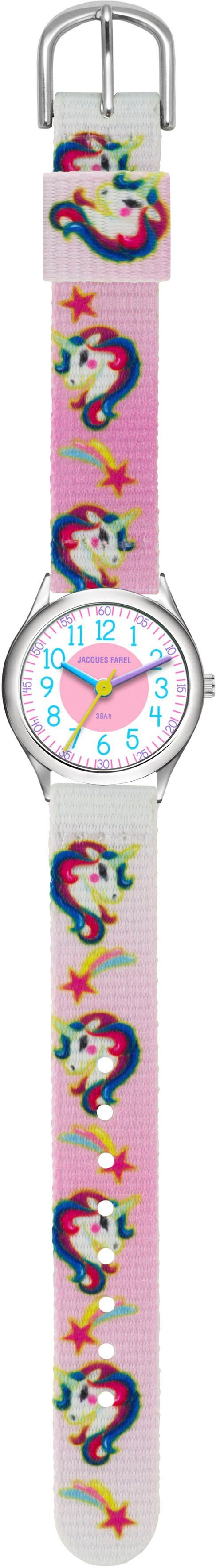 Jacques Farel Kwartshorloge HCC 042 Polshorloge, kinderhorloge, meisjeshorloge, eenhoorn, ideaal ook als cadeau