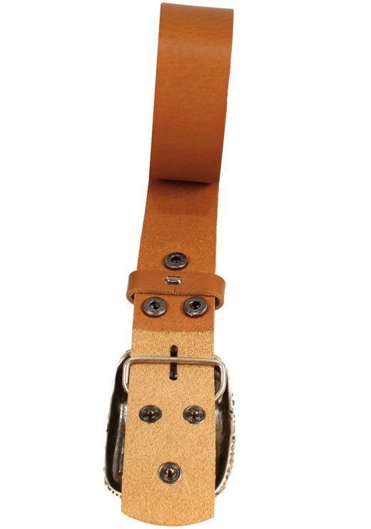 RETTUNGSRING by showroom 019° Leren riem met verwisselbare sluiting "straal noppen zilver"
