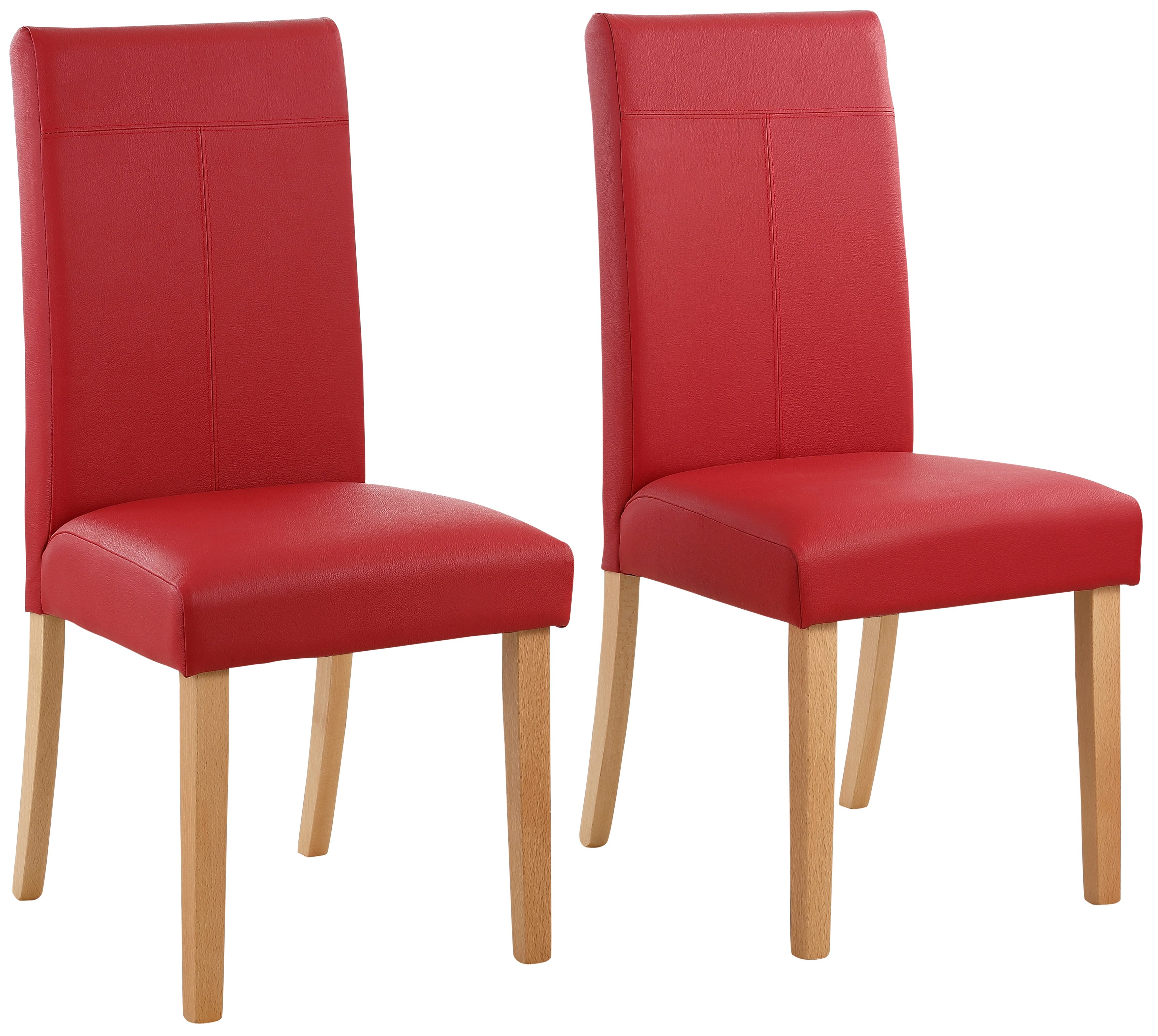 home affaire stoel met 4 poten stuhlparade (set, 2 stuks) rood