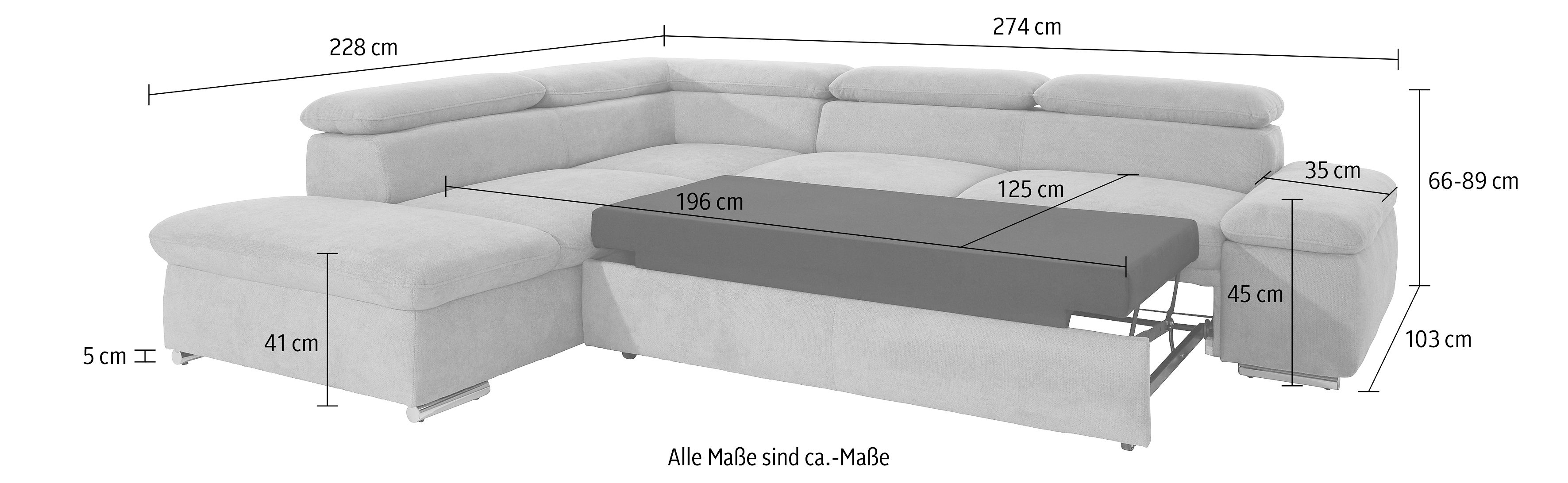 sit&more Hoekbank Alcatraz L-vorm optioneel met slaapfunctie