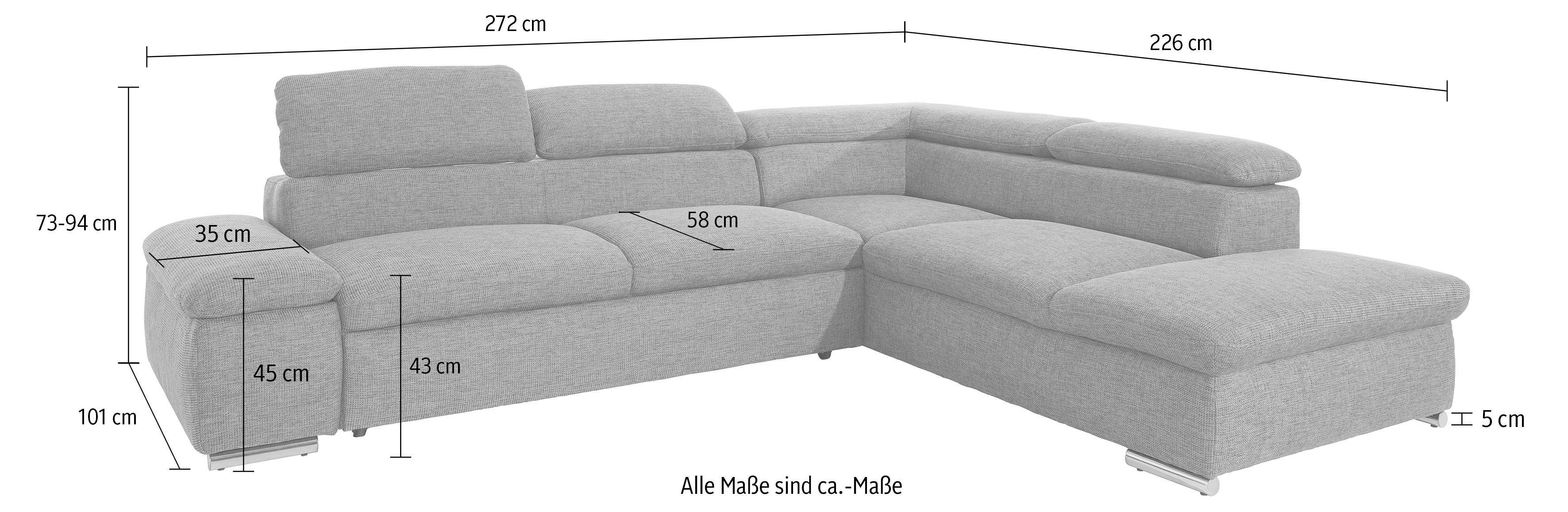 sit&more Hoekbank Alcatraz L-vorm optioneel met slaapfunctie