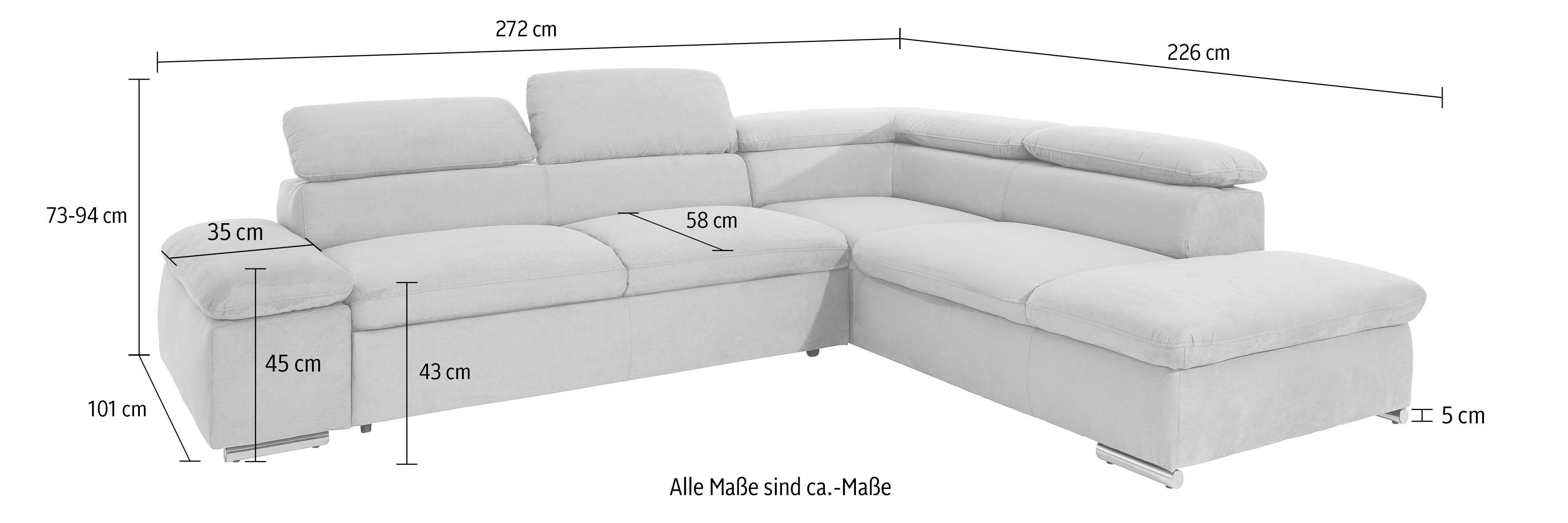 sit&more Hoekbank Alcatraz L-vorm optioneel met slaapfunctie