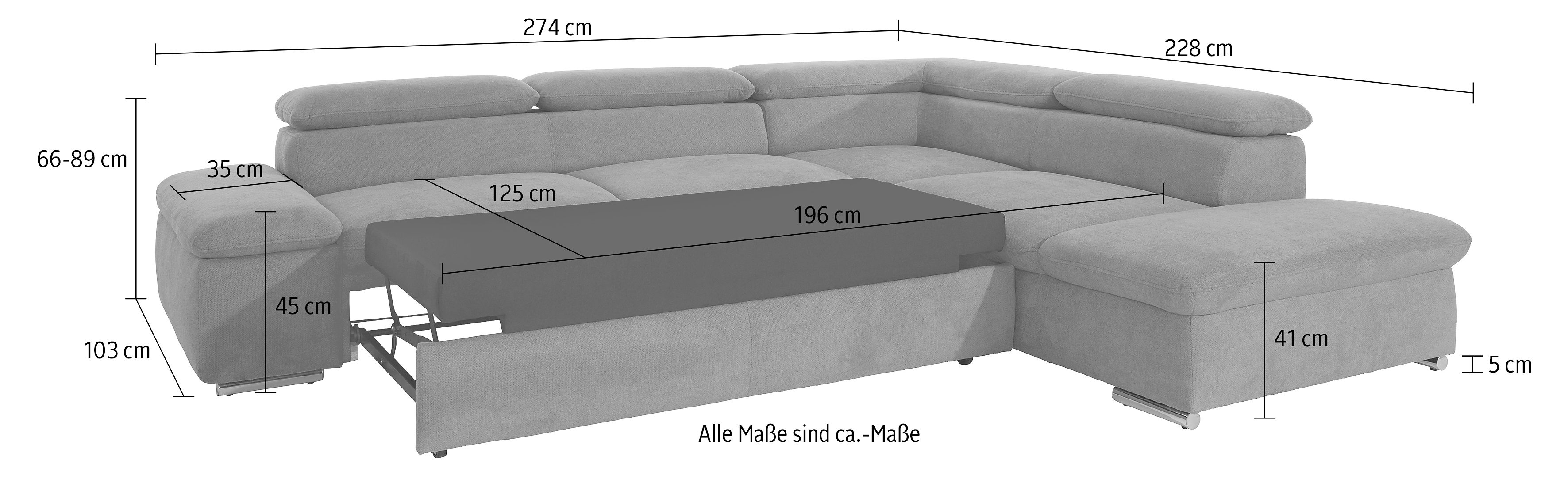 sit&more Hoekbank Alcatraz L-vorm optioneel met slaapfunctie