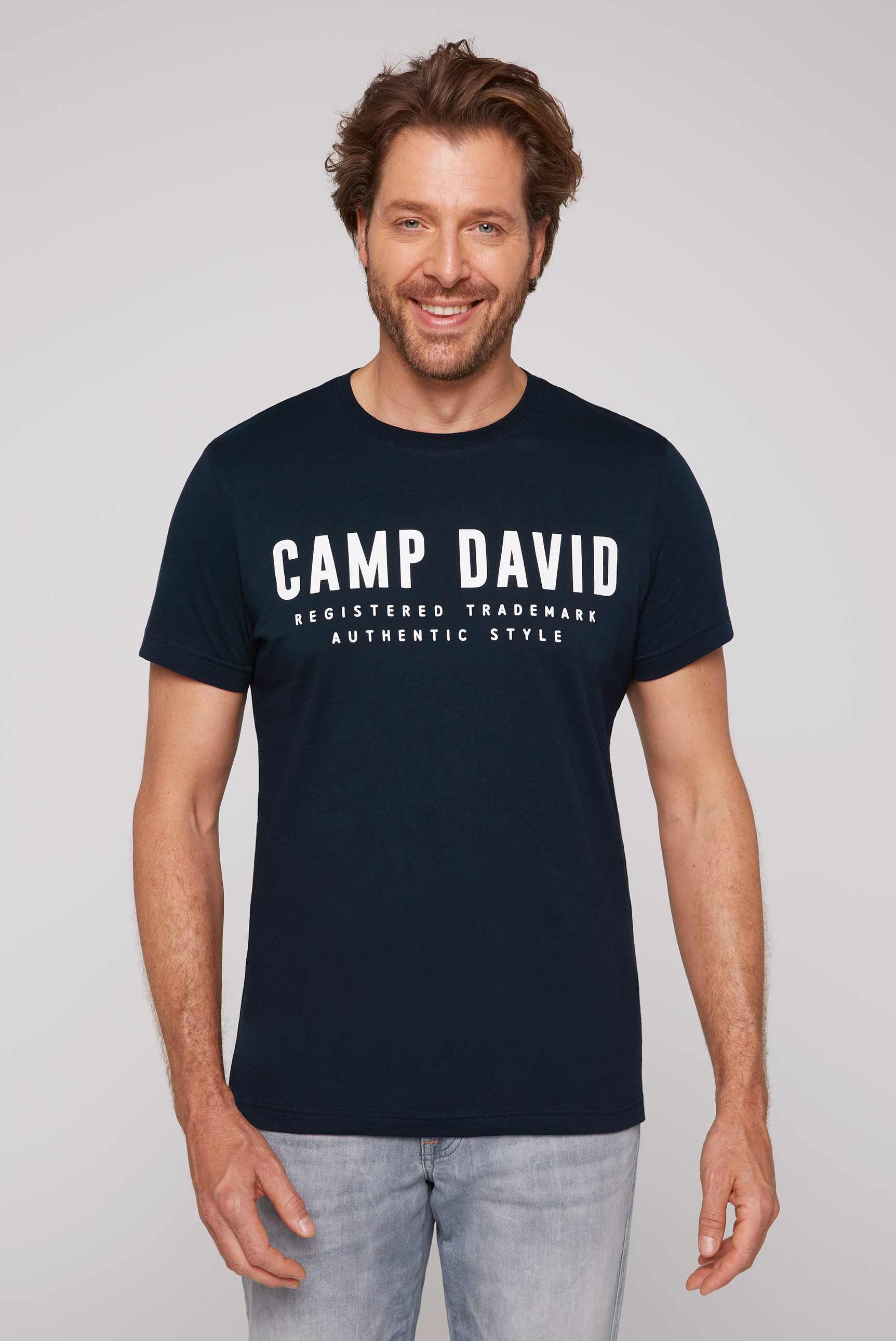 CAMP DAVID T-shirt met logoprint voor