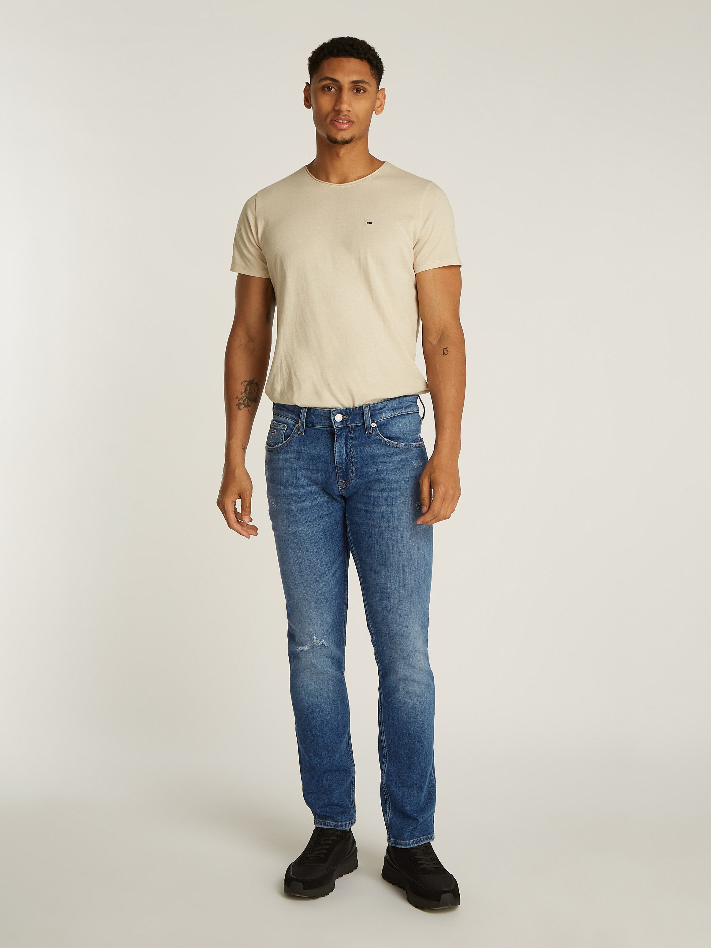 TOMMY JEANS Slim fit jeans Scanton Slim Denim met logoborduursels