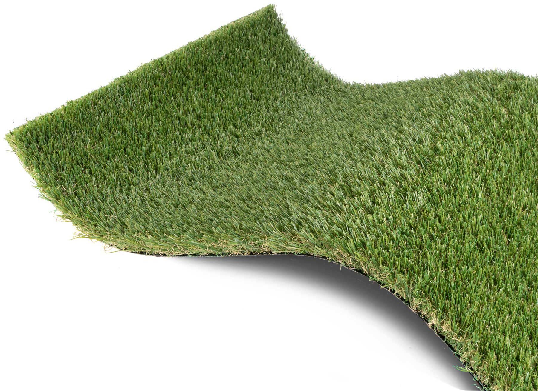 Primaflor-Ideen in Textil Kunstgras MIDSOMMAR realistische look, met drainagefunctie, ideaal voor balkon & terras buitenkleden maat 400 cm x 750 cm x
