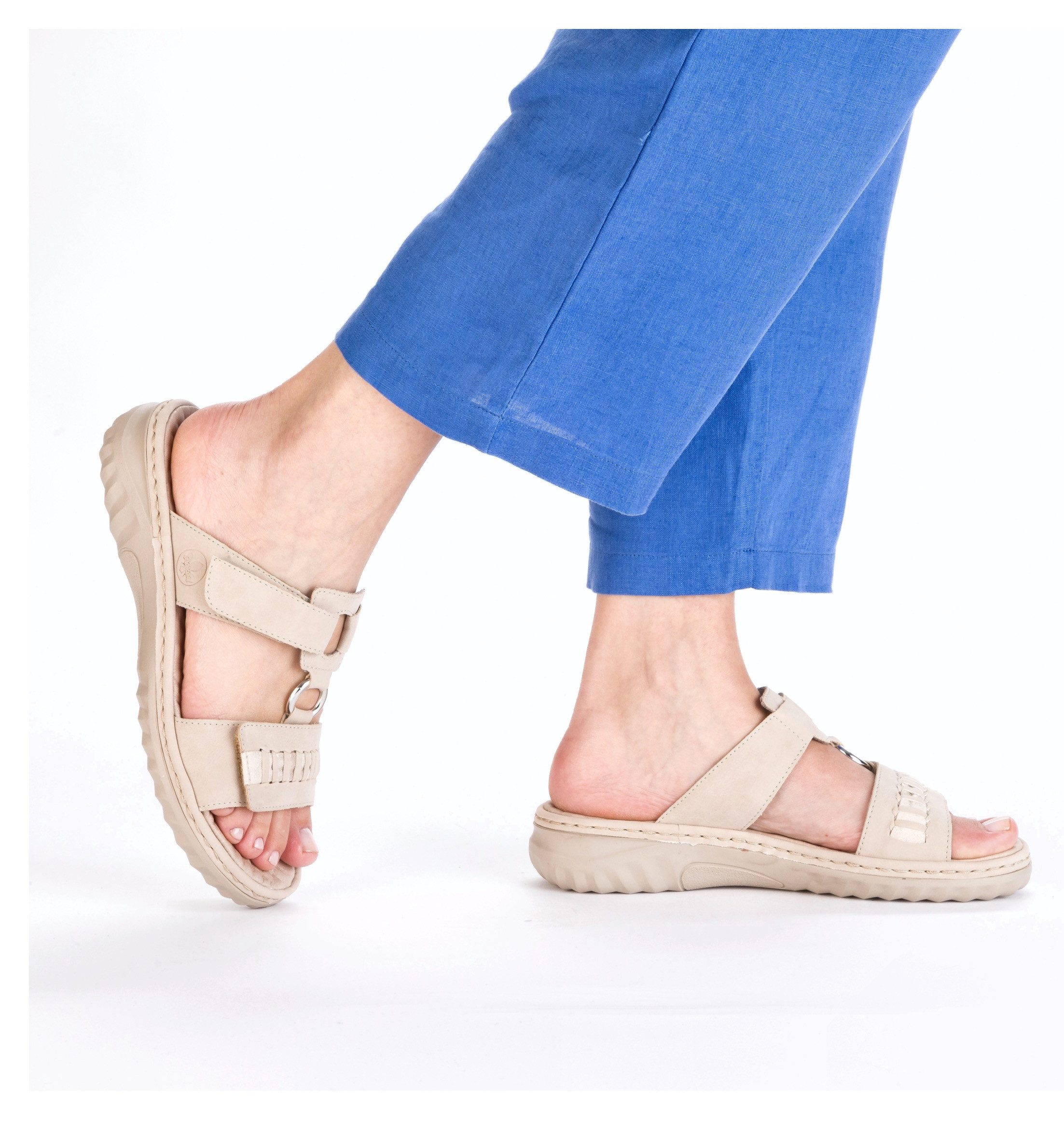 Rieker Slippers , zomerschoen, strandschoen met verstelbare klittenbandsluitingen