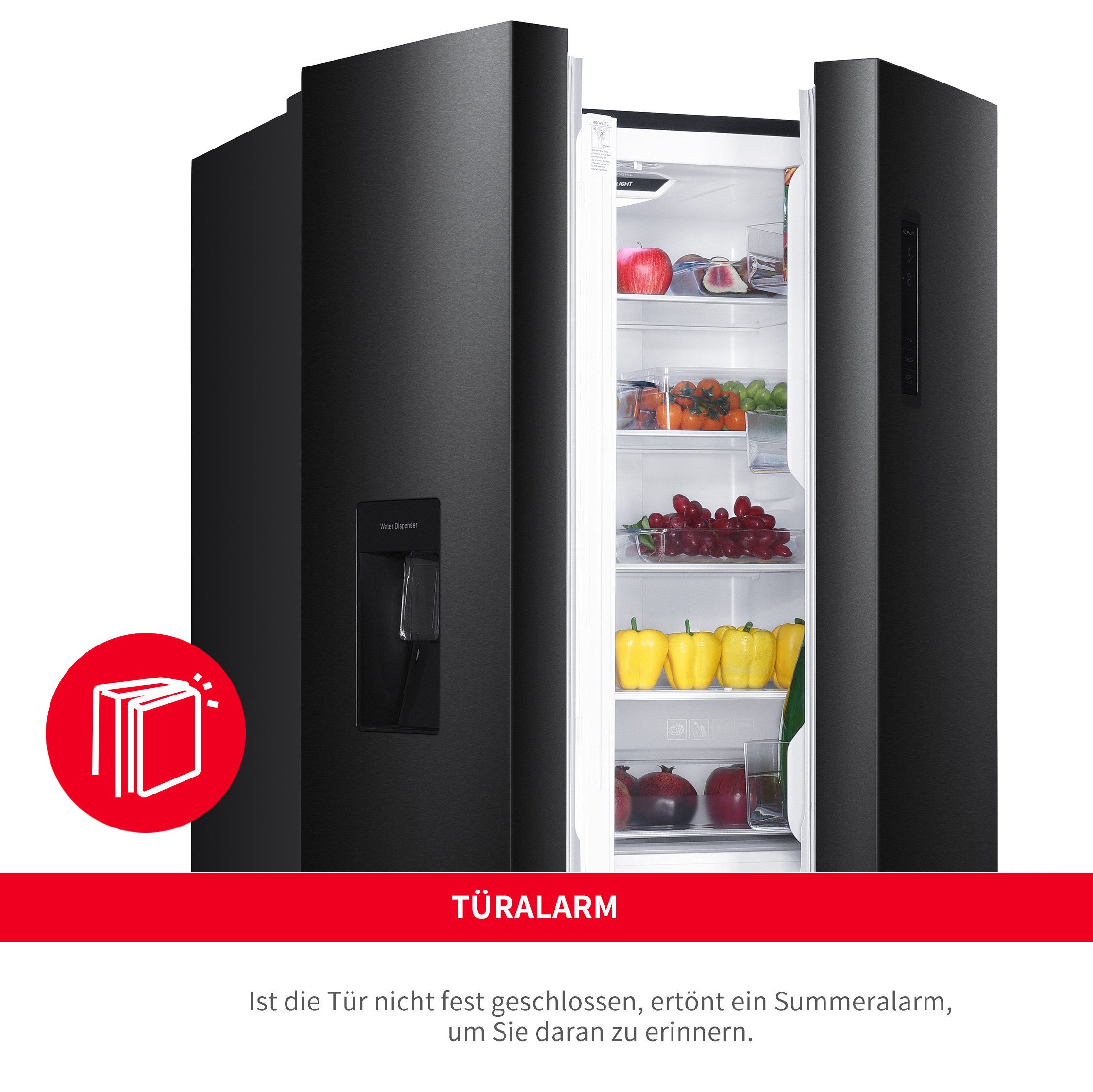Hanseatic MultiDoor HCDC18080CWDI NoFrost, waterdispenser, display