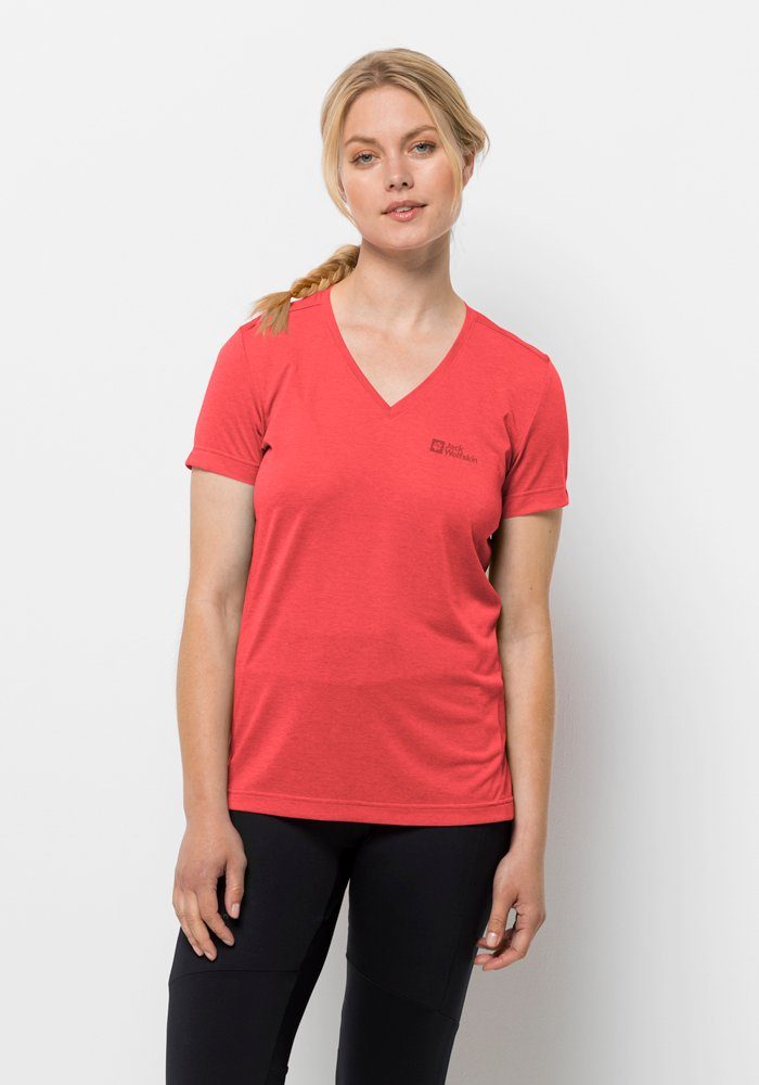 Jack Wolfskin Crosstrail T-Shirt Women Functioneel shirt Dames XXL rood vibrant red