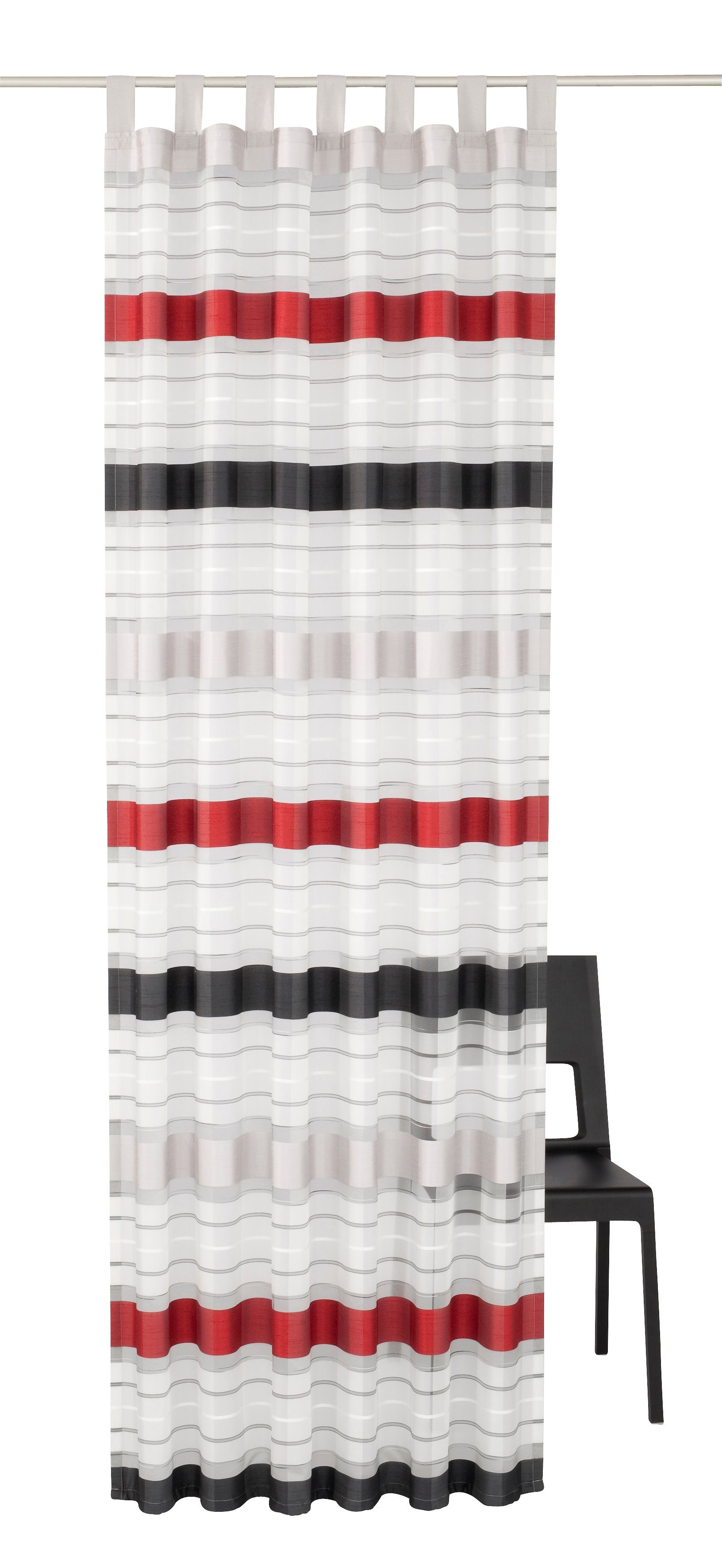 HOMING Gordijn Norris Strepen, modern, kleurverloop, woonkamer, slaapkamer (1 stuk) kant & klaar gordijnen maat hxb: 245x140 cm rood