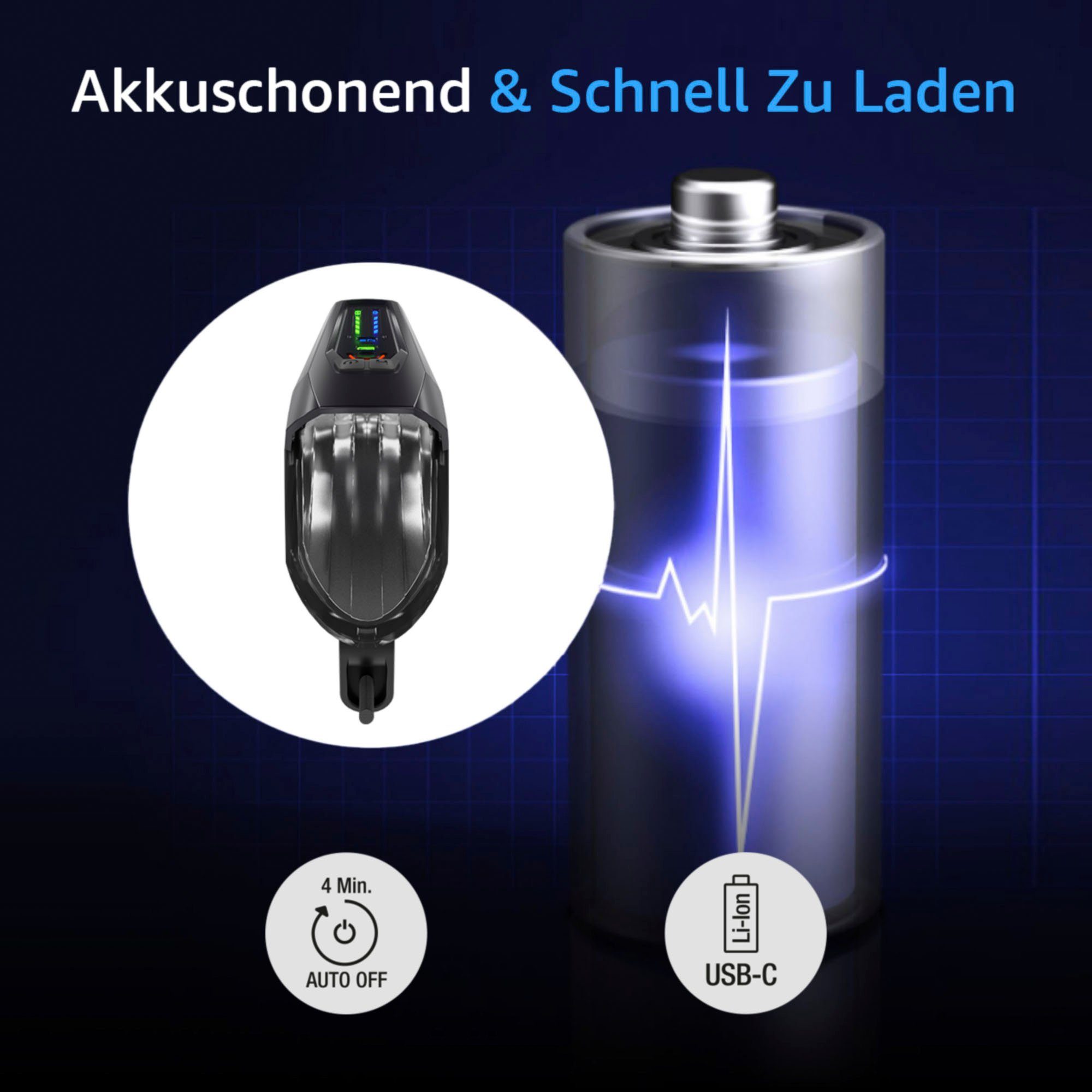 Fischer Fietskoplamp Led-accu frontlicht 100 lux groot licht