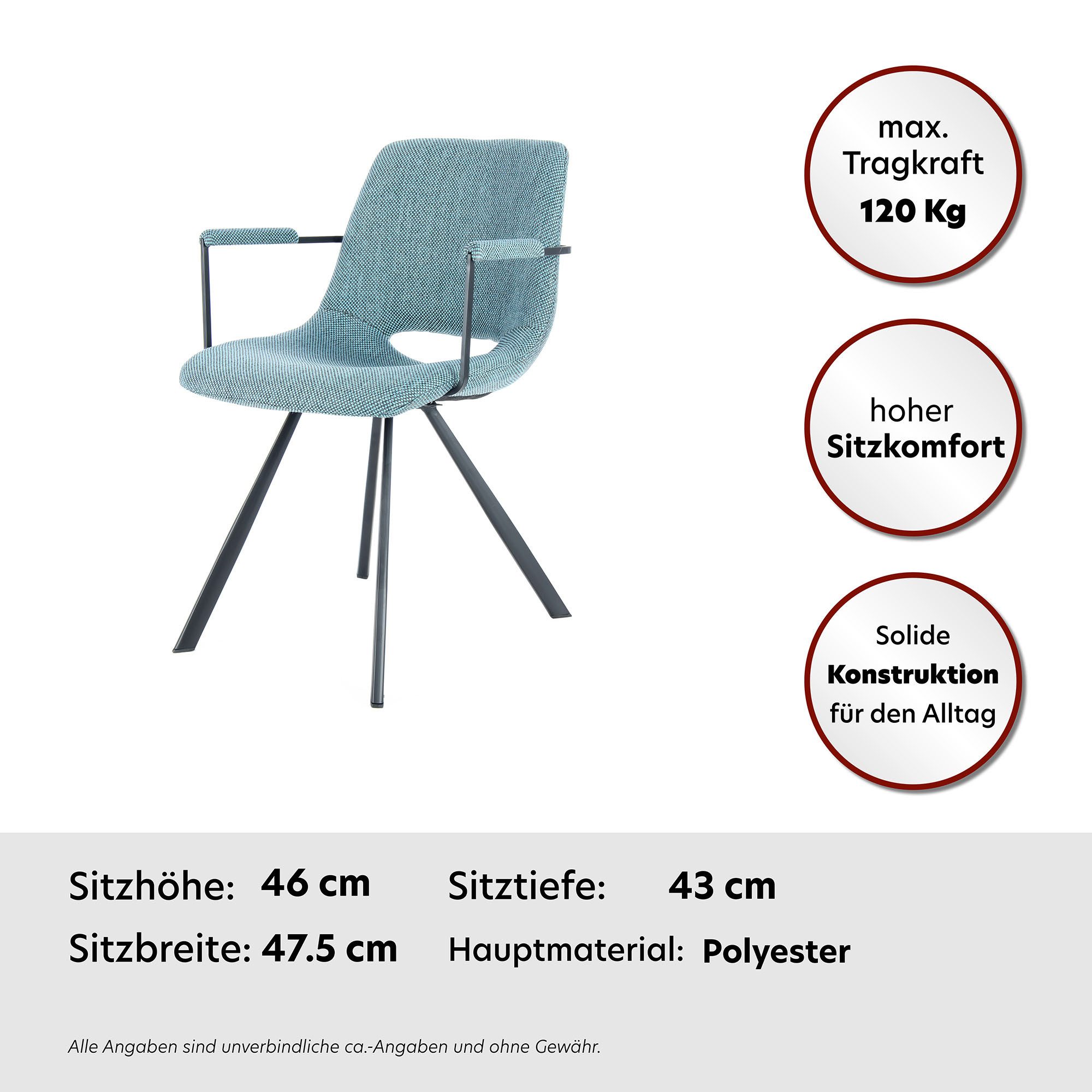 Kayoom Stoel Josephine 625 2-delige set, onderhoudsvriendelijk (set, 2 stuks)