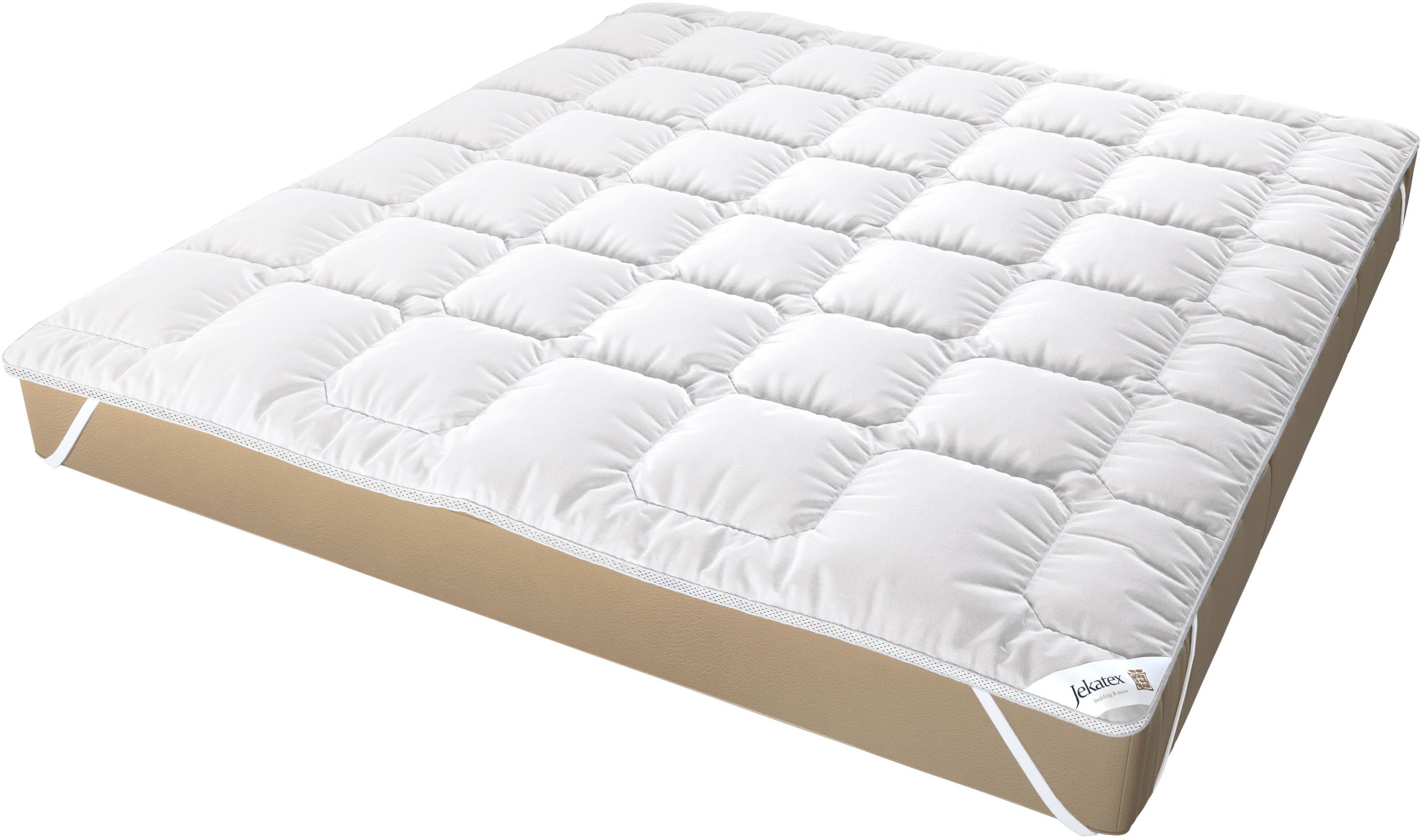 Jekatex Matrasdek Duo premium 5 sterren allergievriendelijk topper, duurzame vezel, verschillende maten matrasbeschermers maat 140 cm x 200 cm x 5 cm