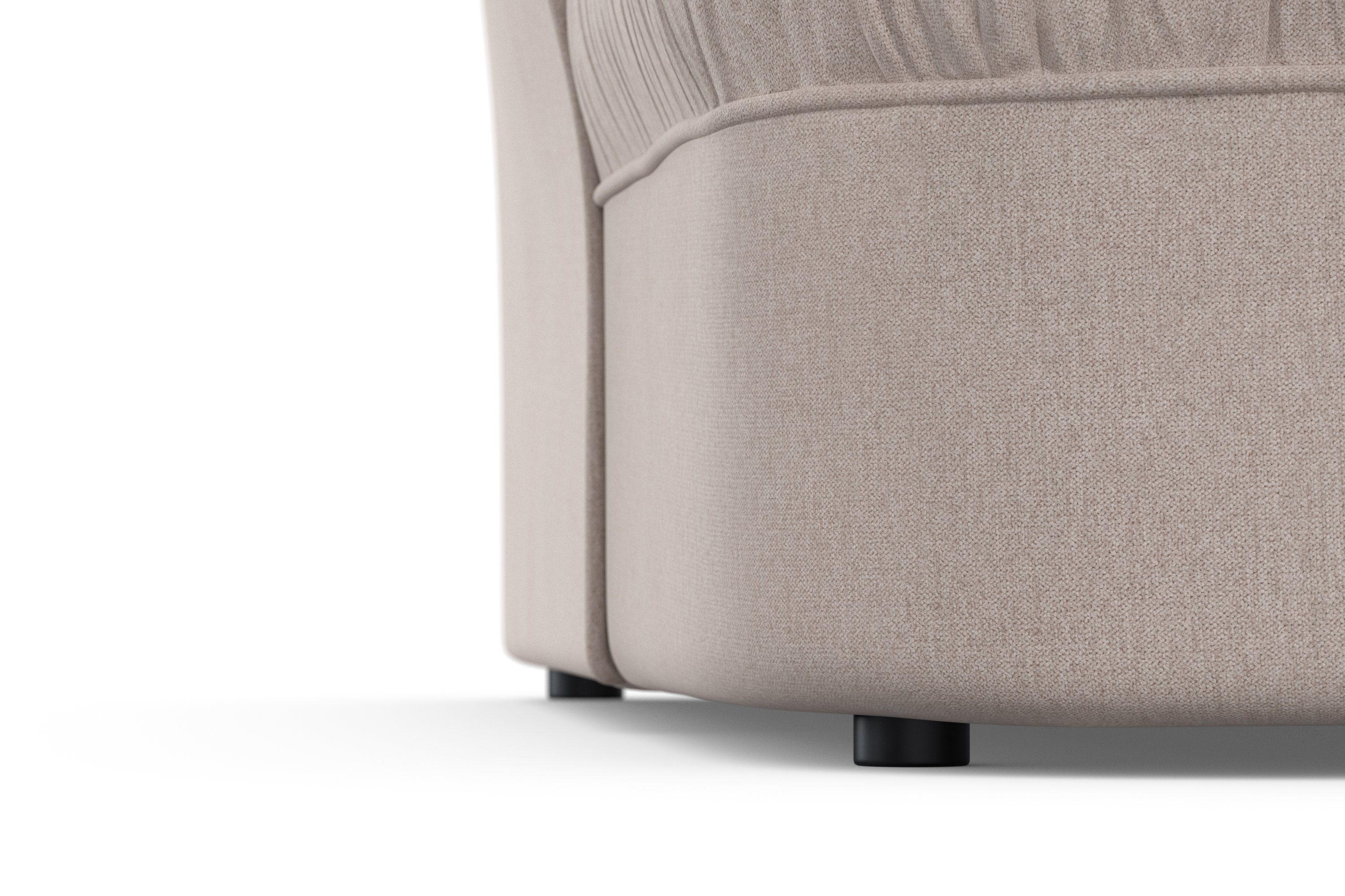 DOMO collection Hoekbank Pegnitz, elegante rugstepping, compacte afmetingen 238/141cm, L-vorm