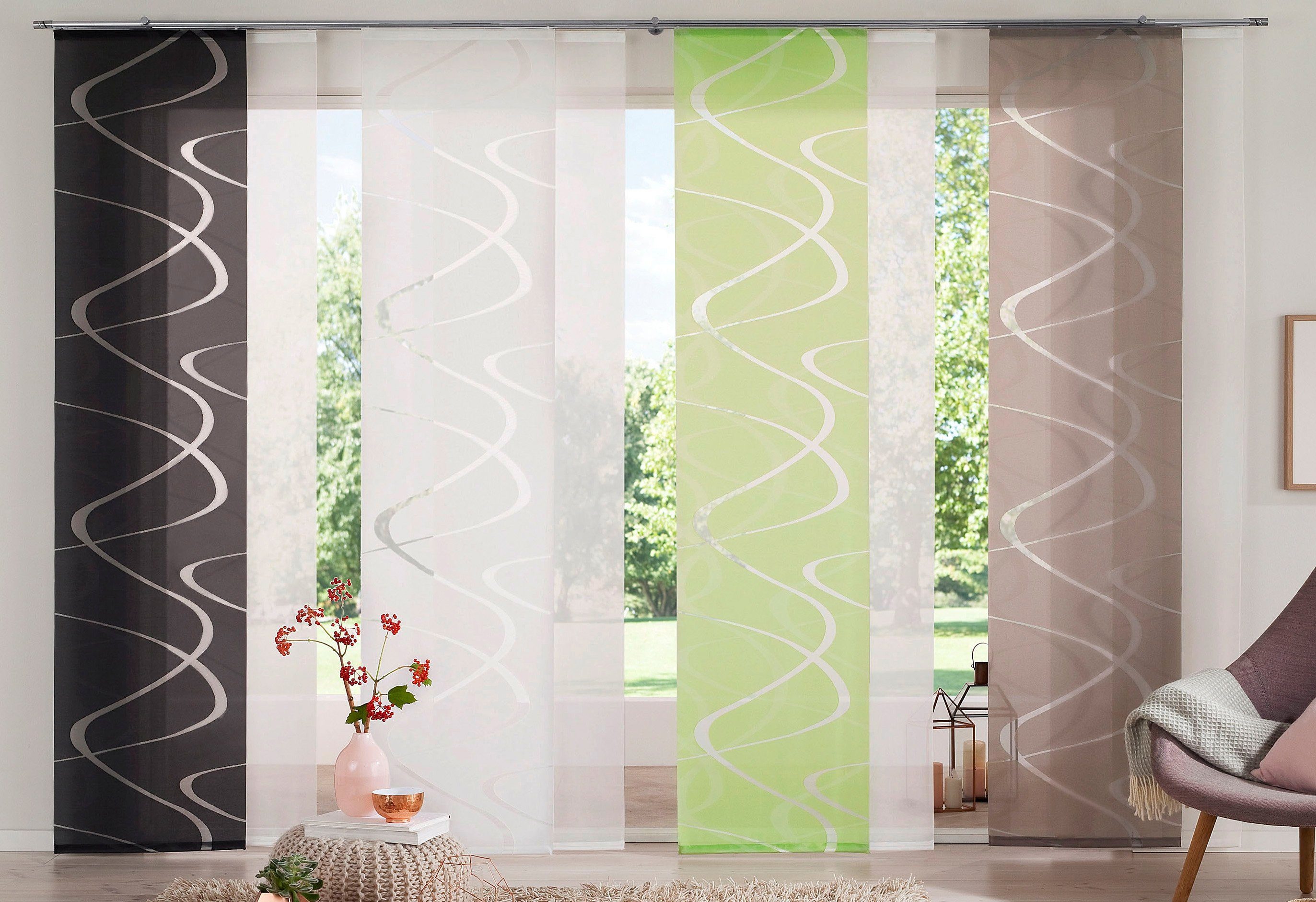 Neutex for you! Paneelgordijn PELOTAS inclusief montageaccessoires (1 stuk)