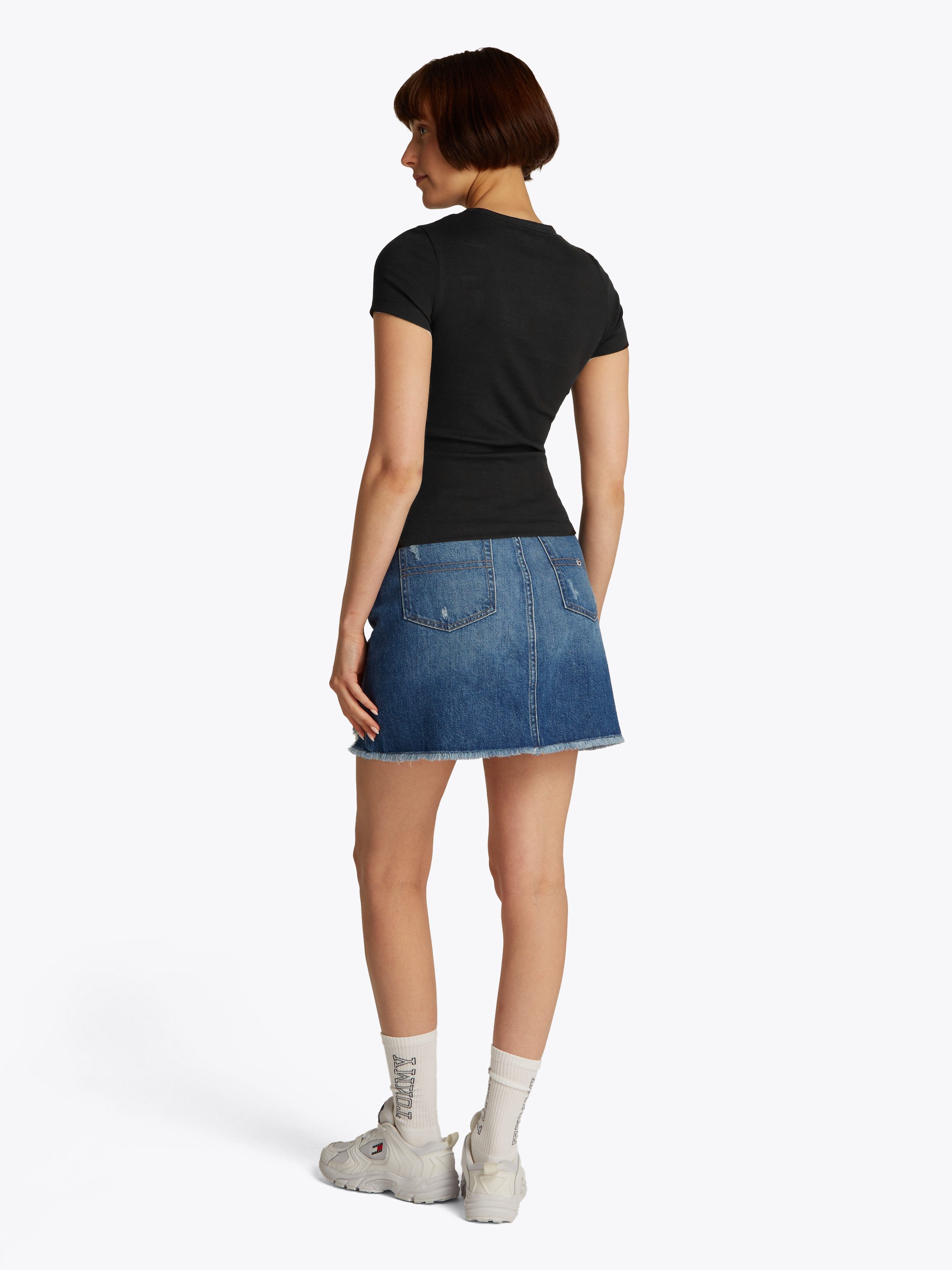 TOMMY JEANS Shirt met korte mouwen TJW SLIM BADGE RIB TEE