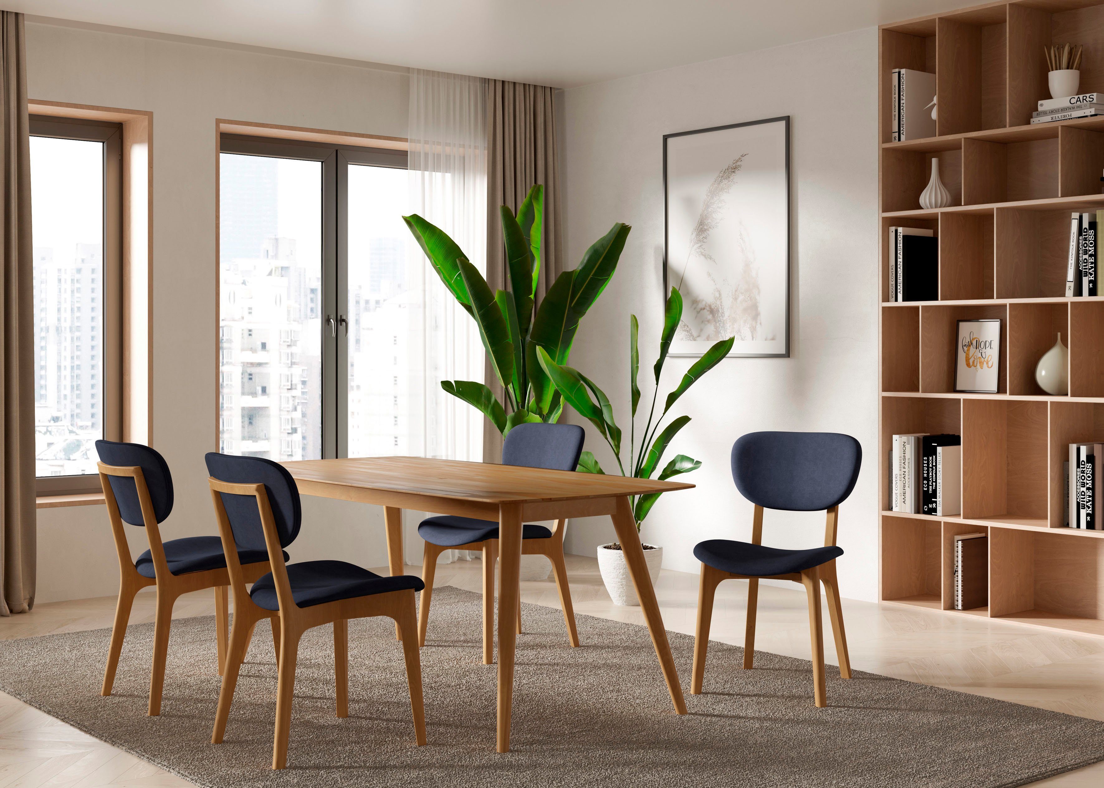 INOSIGN Stoel COZY Made in Italy Frame in beuken, kersen- of notenhout, massief hout, designstoel (set, 2 stuks)