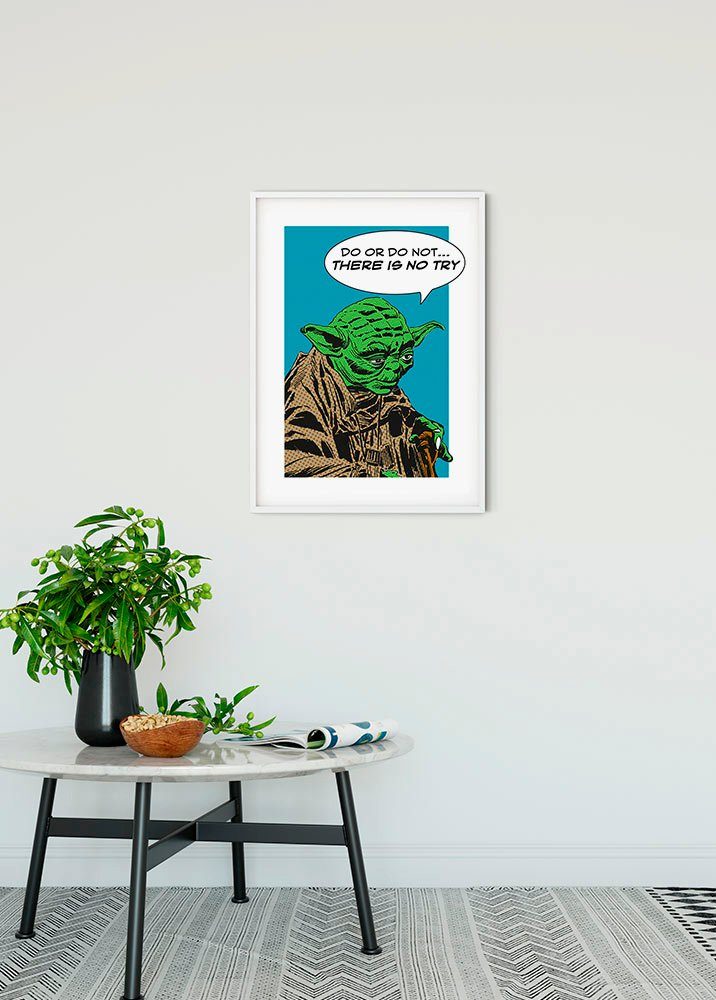 Komar Wanddecoratie Star Wars Classic stripverhaal aandeel Yoda Wanddecoratie voor de kinderkamer - zonder lijst (1 stuk)