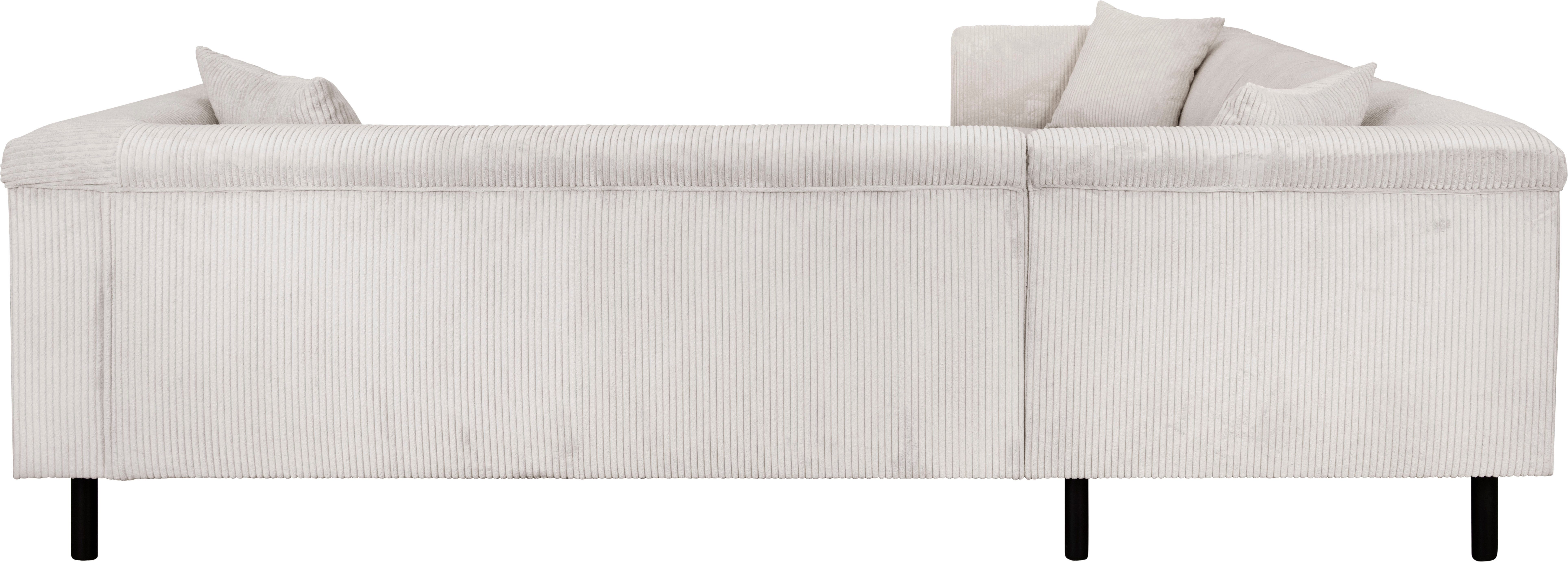 INOSIGN Hoekbank AGNIA L-vorm BxDxH: 244x244x71 cm incl. sierkussen, gelijkbenig, ook in cord