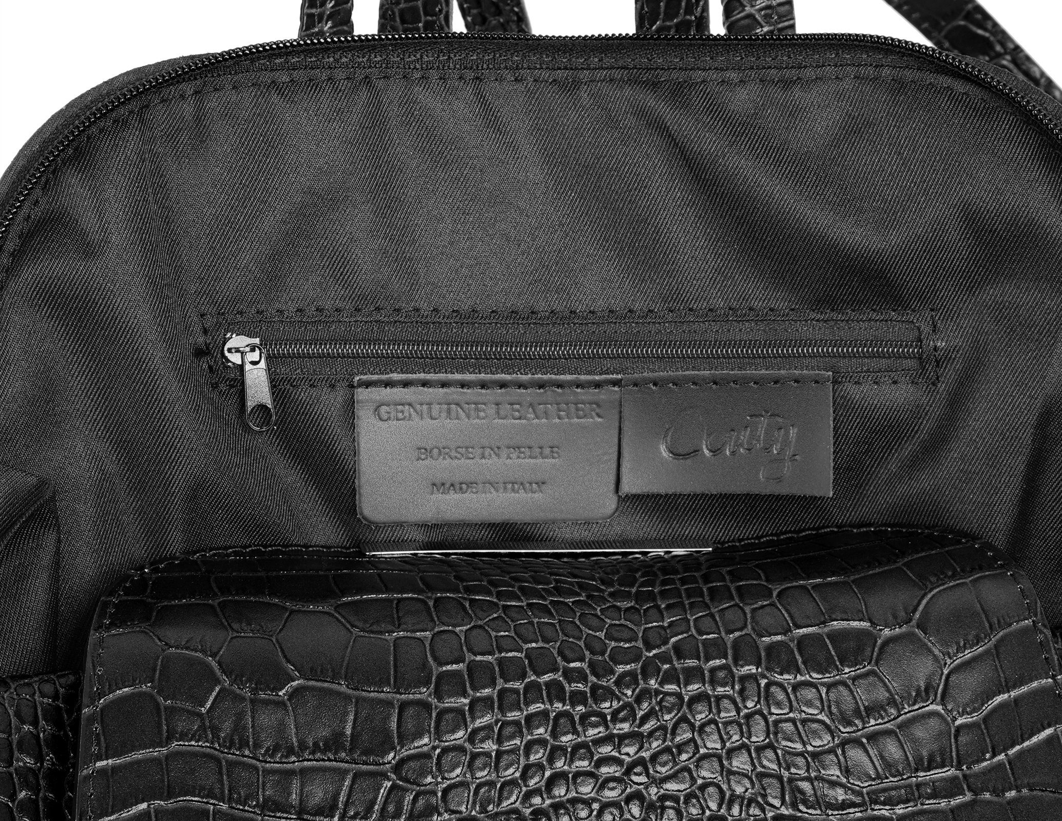 Cluty Rugzak echt leer, made in italy