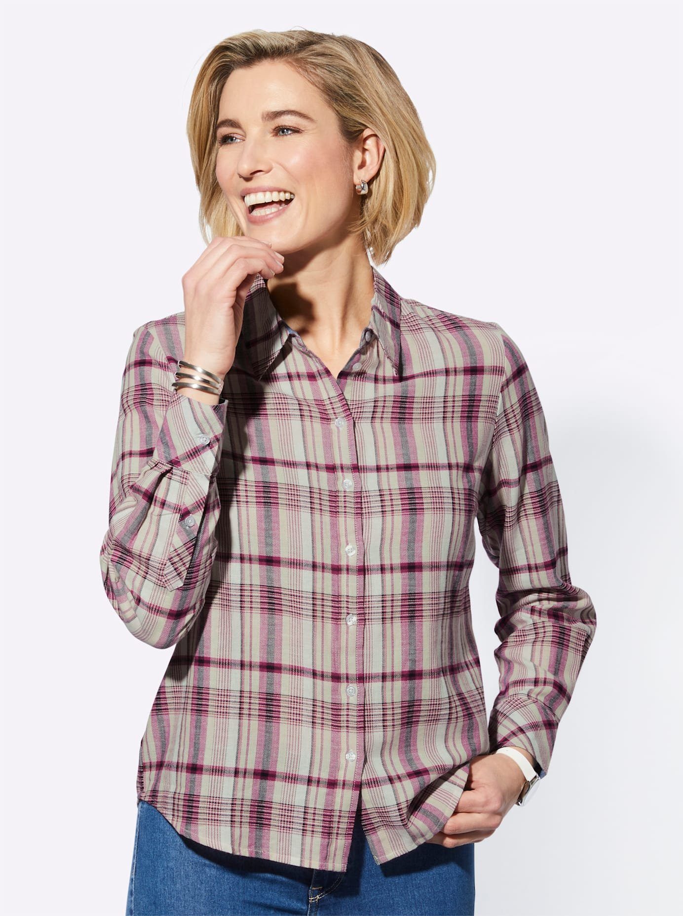 Casual Looks Geruite blouse