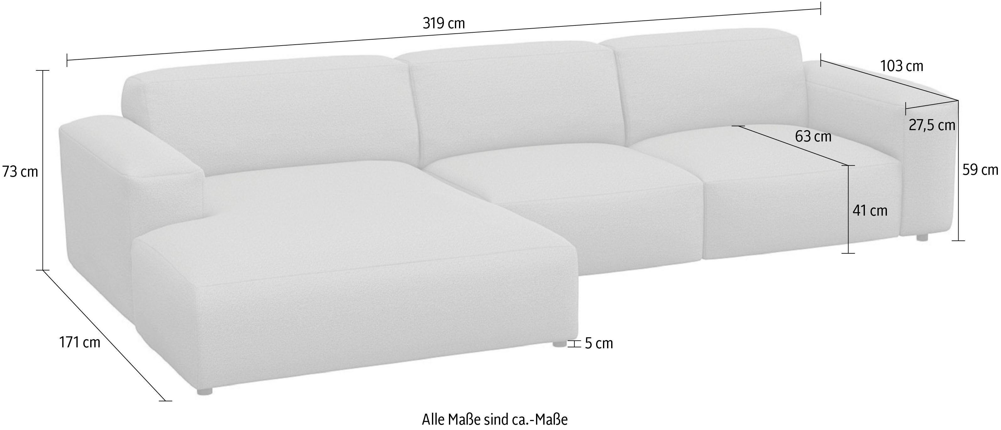 FLEXLUX Hoekbank Lucera comfortabel en comfortabel door hoogwaardige zitconstructie, L-vorm