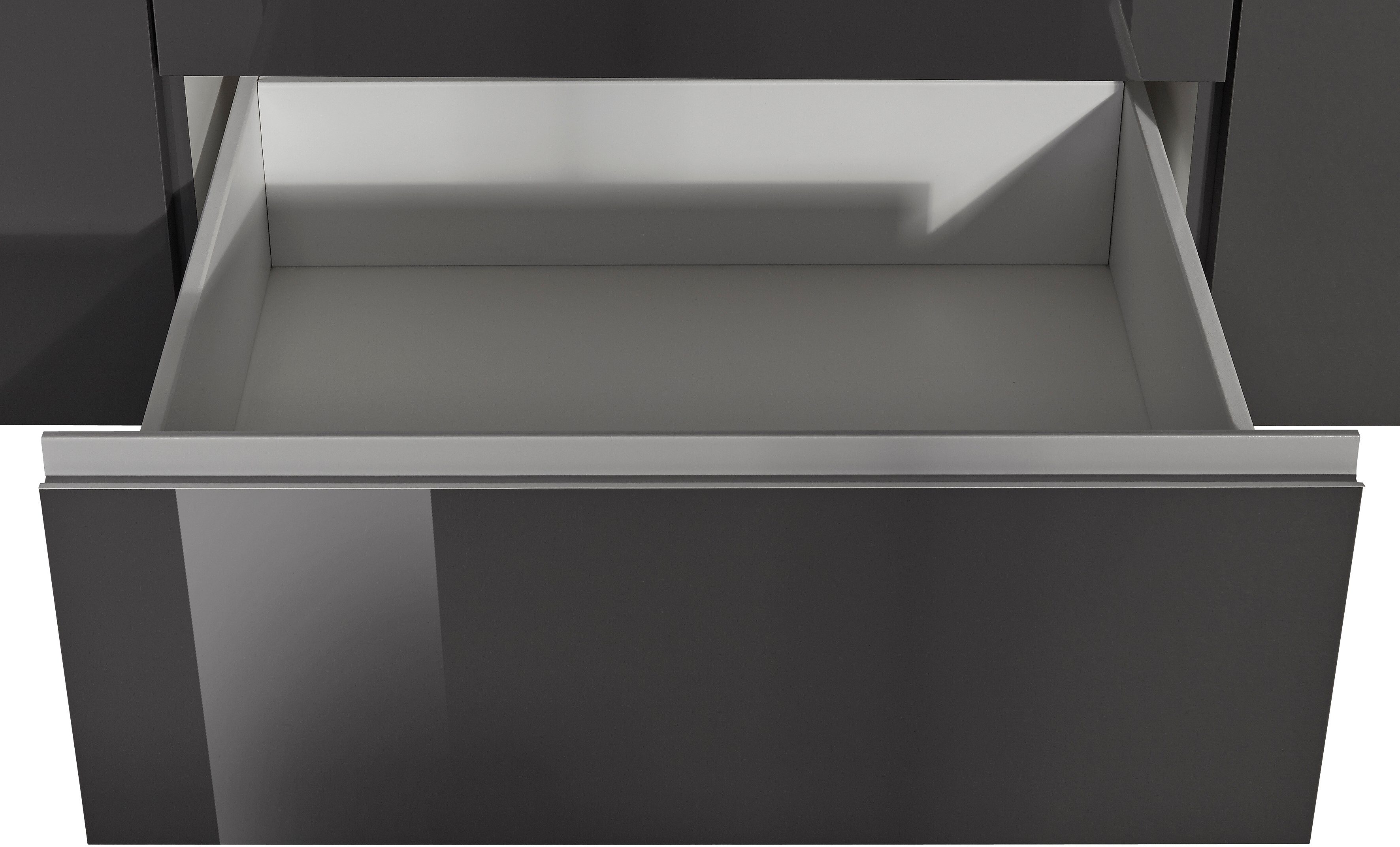 INOSIGN Dressoir Magic, commode, kast, dressoir met 2 deuren en 3 lades hoogglans gelakt (b/d/h) 180x40x80 cm